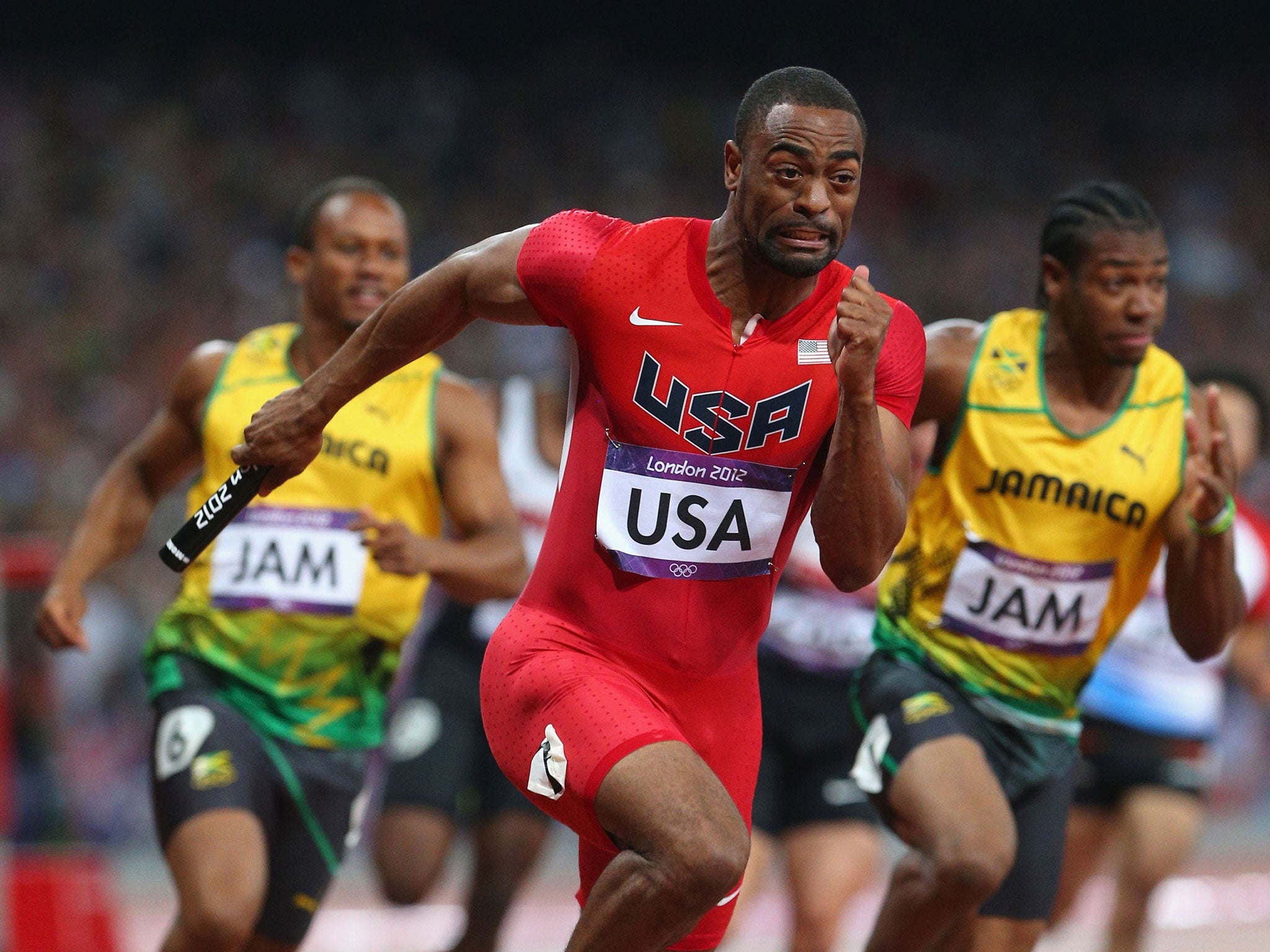 American Tyson Gay received a one-year reduced ban for testing positive to steroids