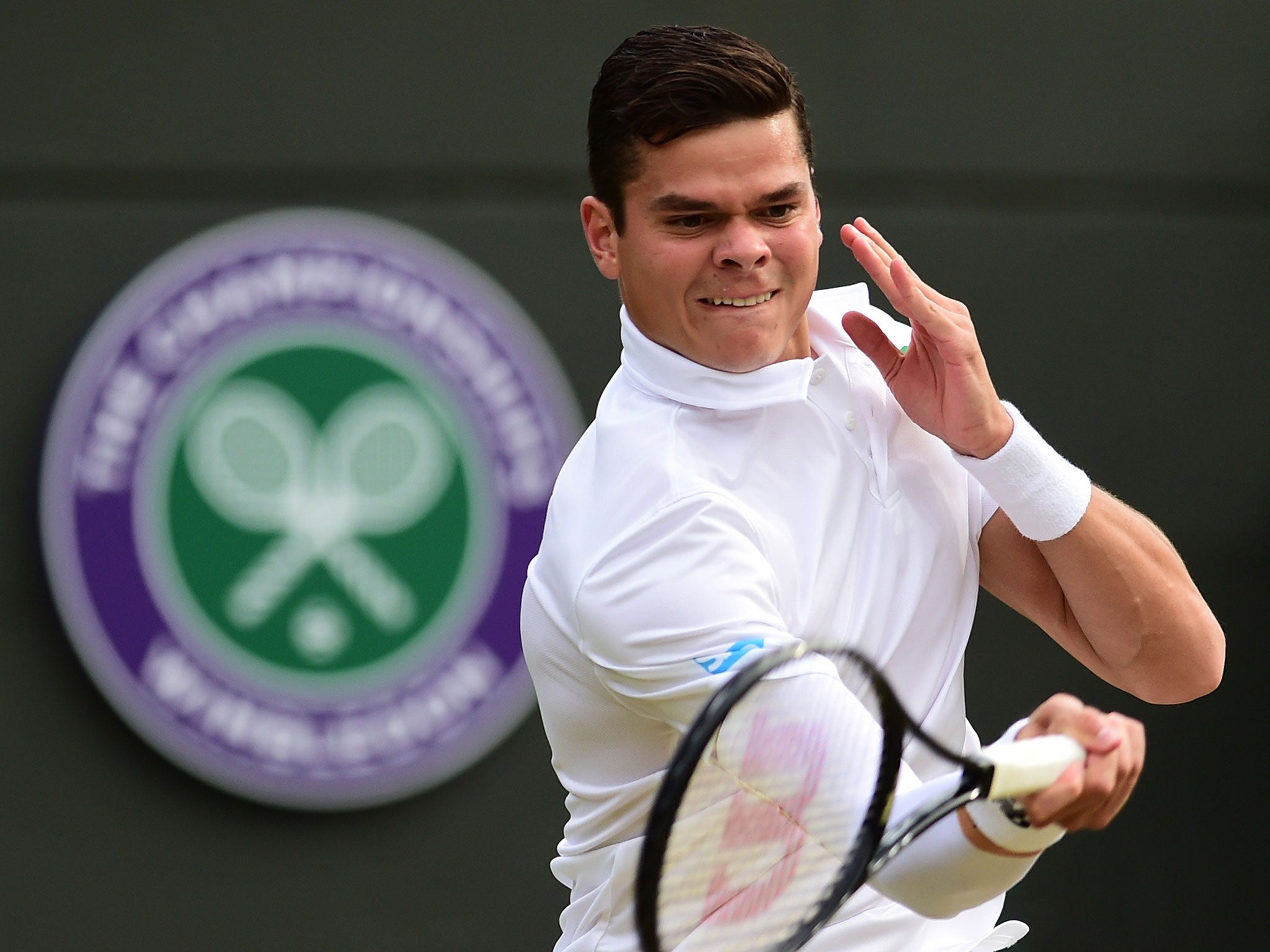 Milos Raonic has never progressed beyond the fourth
round at Wimbledon before and never beaten Federer