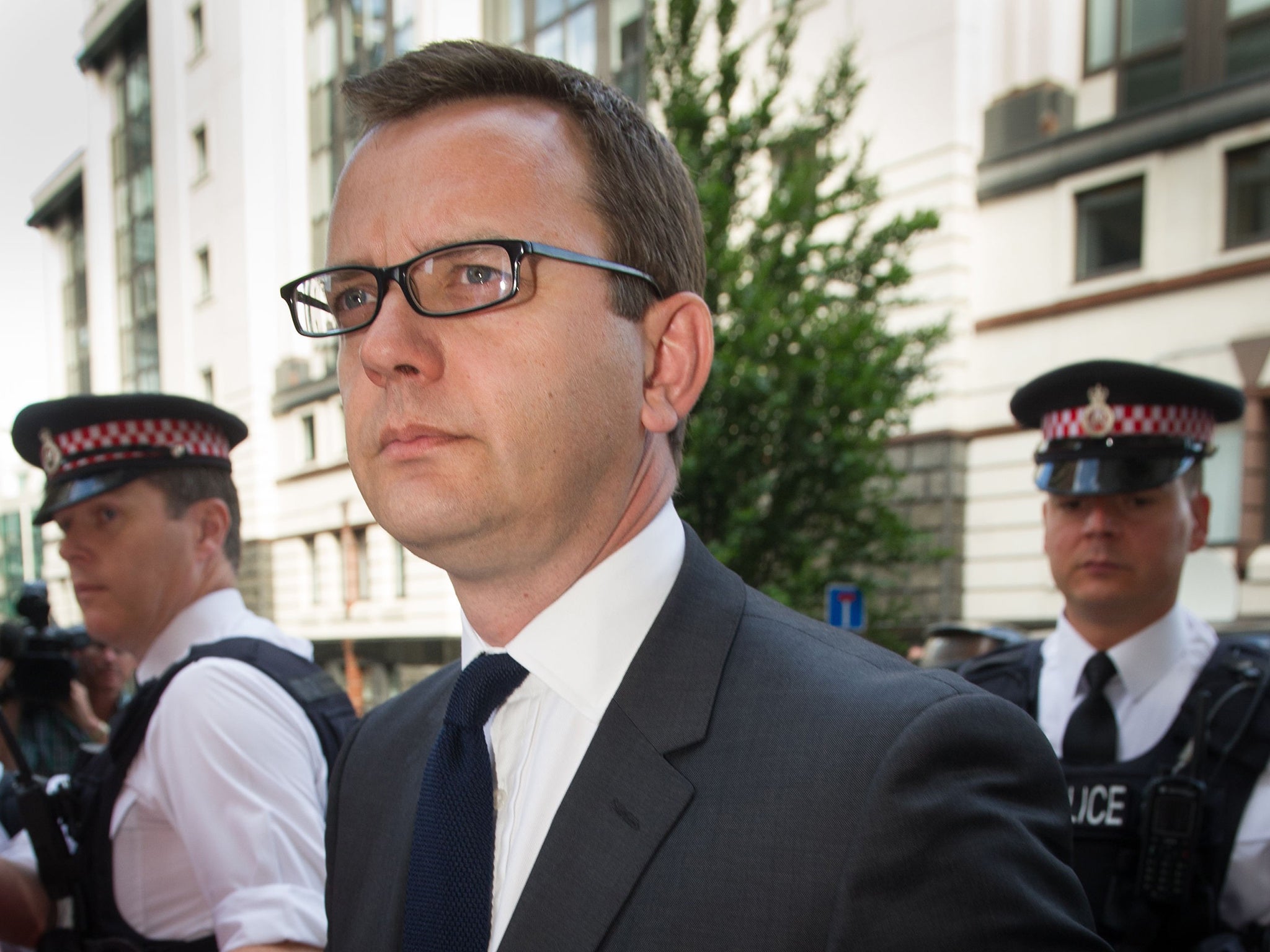 Andy Coulson arrives at the Old Bailey in London before being sentenced for plotting to hack phones while he was in charge of the News of the World 