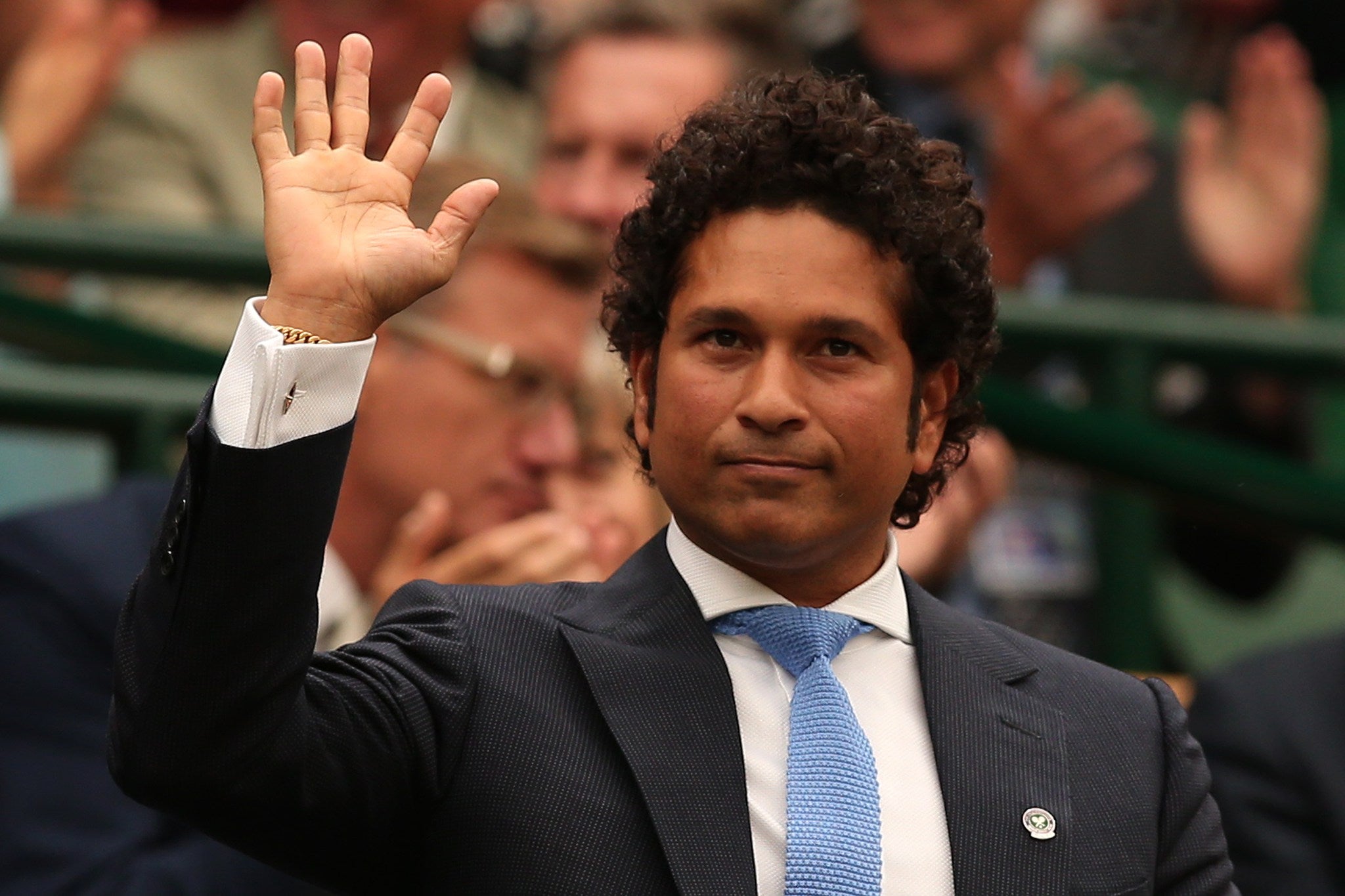 Cricketer Sachin Tendulkar at centre court on 28 June