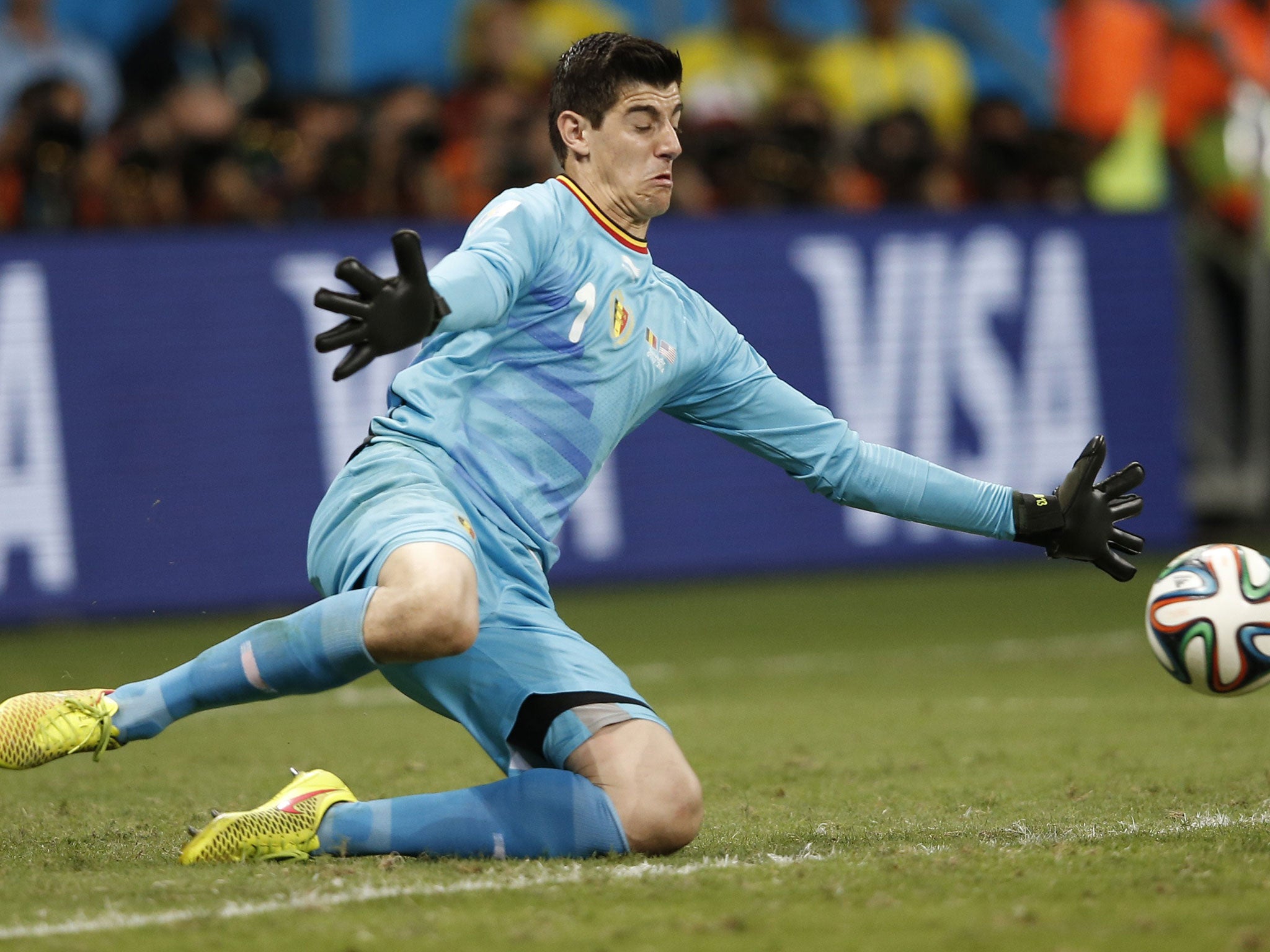Lionel Messi has not scored past Thibaut Courtois in seven matches
