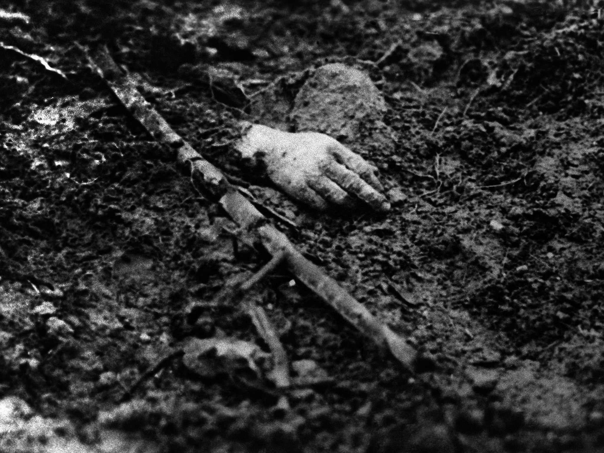 Remains of a soldier on the Western Front, where millions were killed or wounded, or went missing