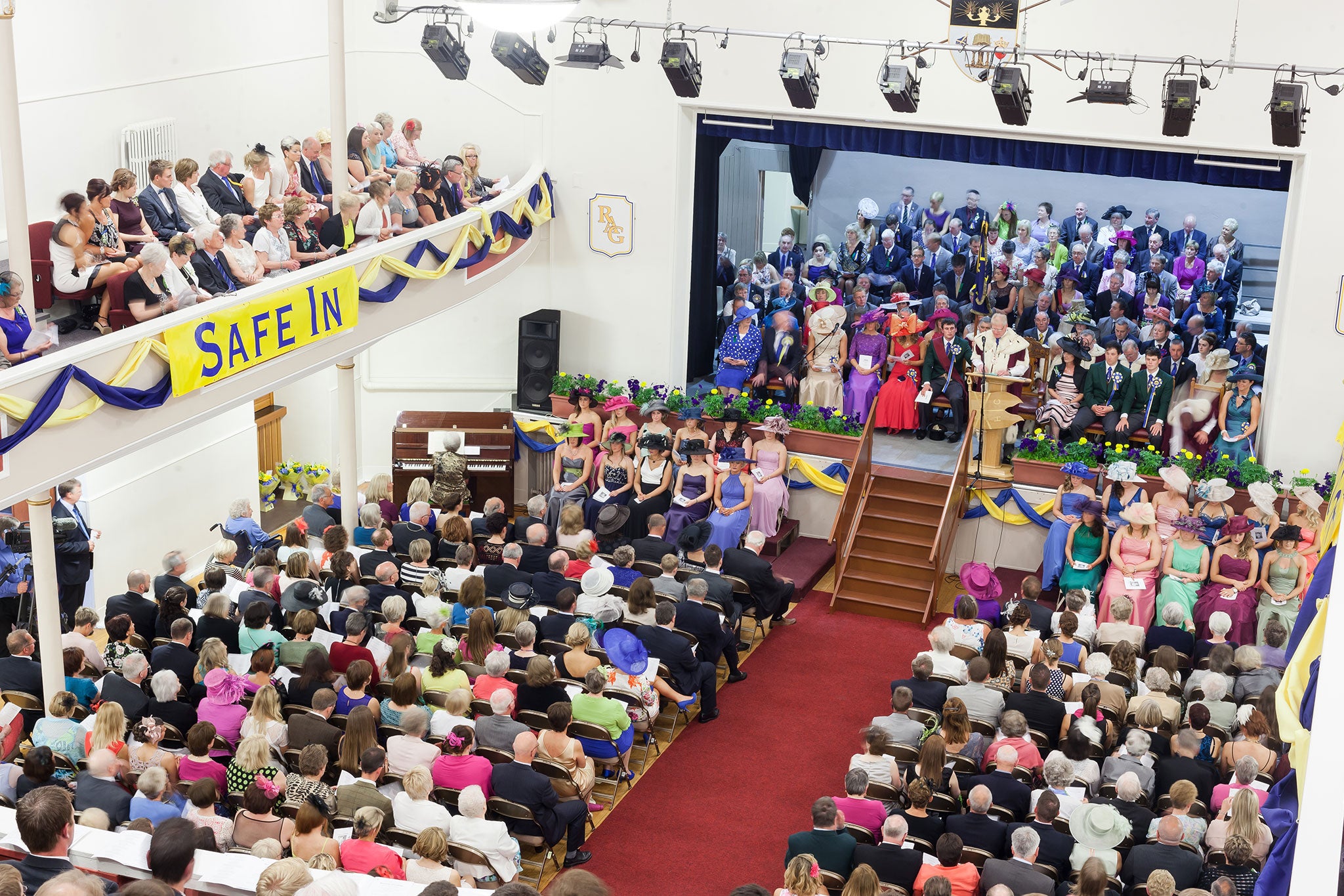 The traditional 'colour bussing' event in Hawick’s town hall