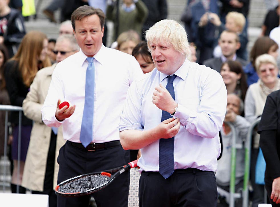 David Cameron and Boris Johnson get ready for tennis in 2011. A game with the pair was auctioned by the Tory party for £160,000