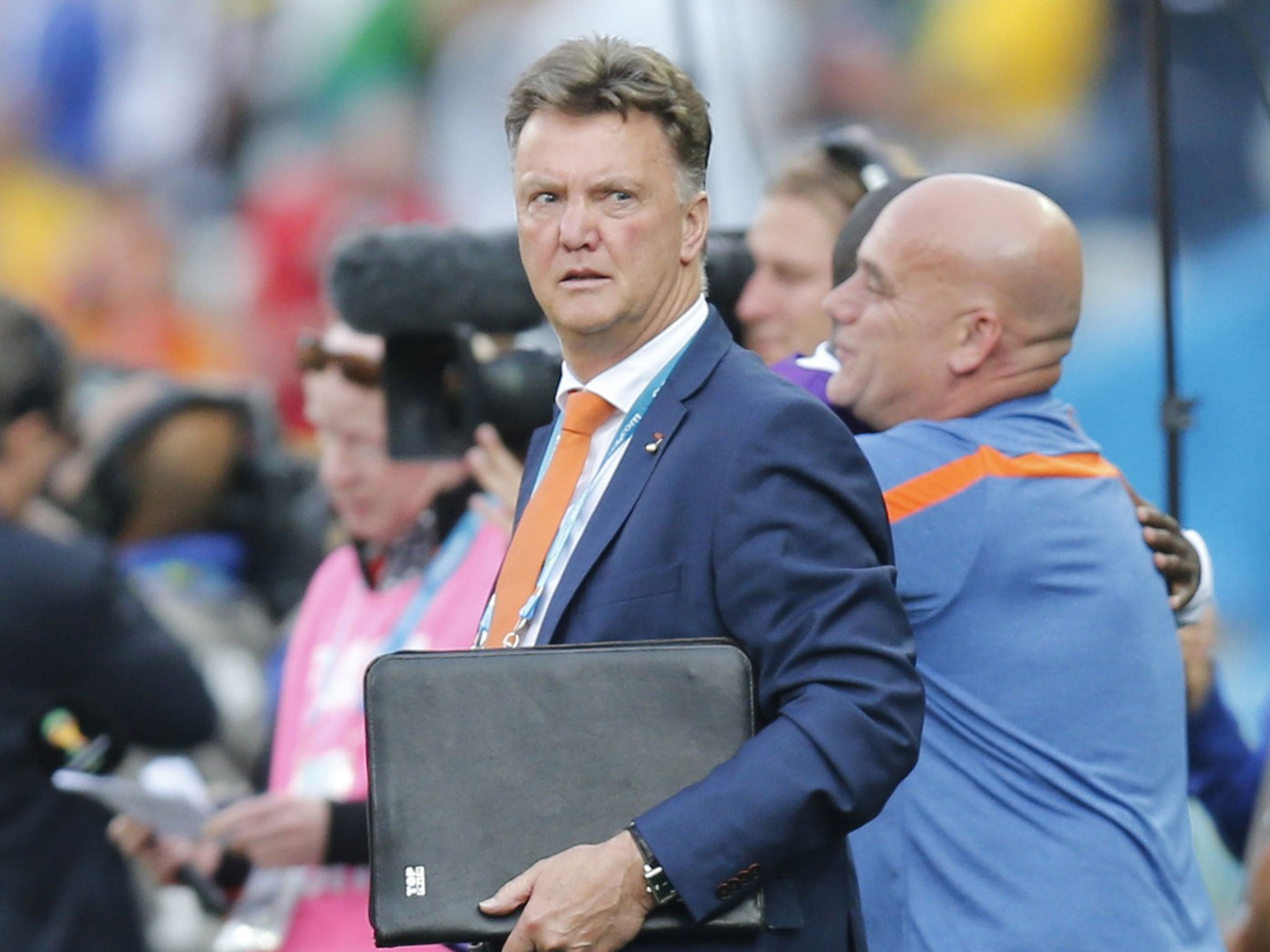 Louis van Gaal will join up with the Manchester United squad soon after the Netherlands were eliminated from the World Cup