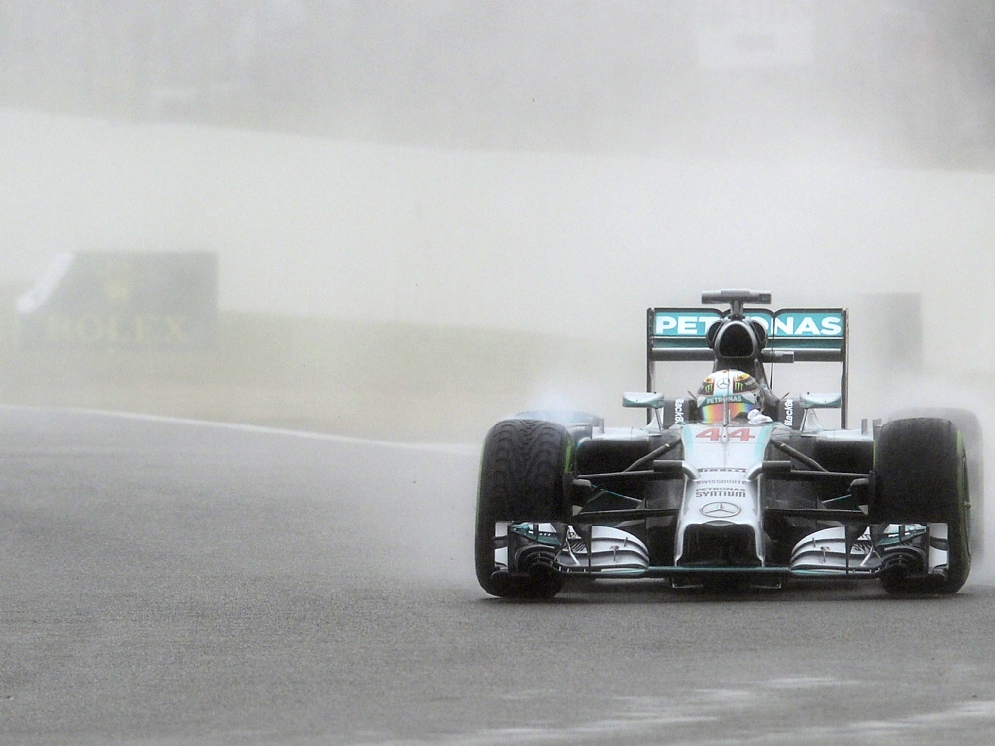 Mercedes-AMG's German driver Nico Rosberg on his way to poll position