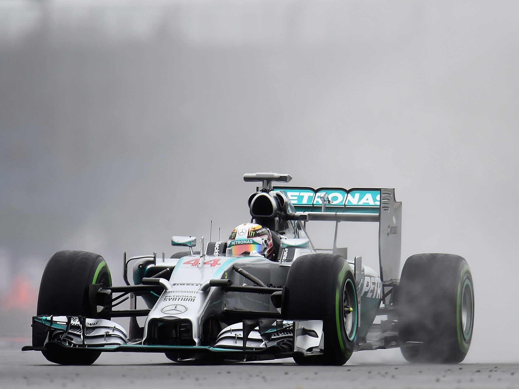 Lewis Hamilton of Great Britain and Mercedes GP drives during final practice ahead of the British Formula One Grand Prix at Silverstone Circuit