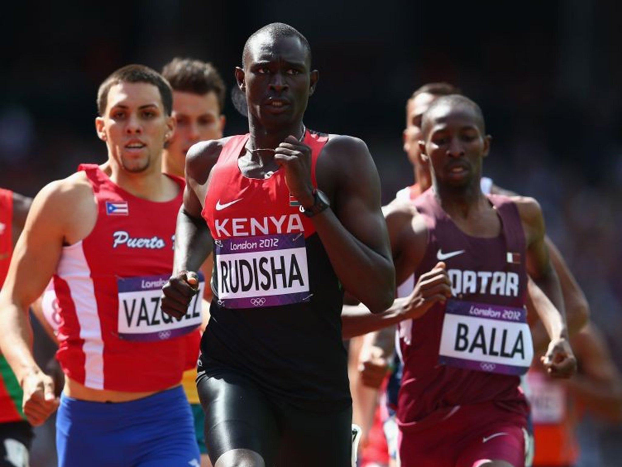 Rudisha competes in the Men's 800m heat on Day 10 of the London 2012 Olympics