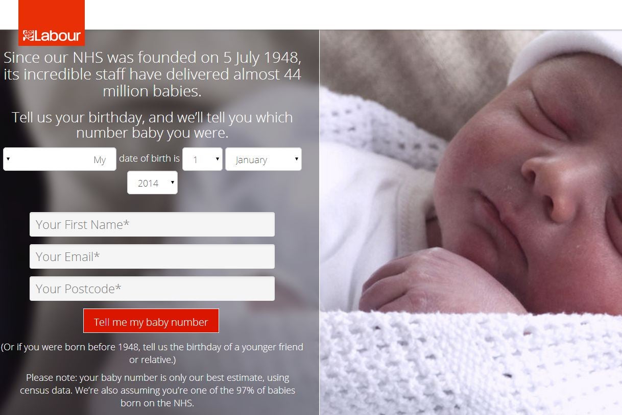 Labour has launched an online tool to find out your NHS baby number