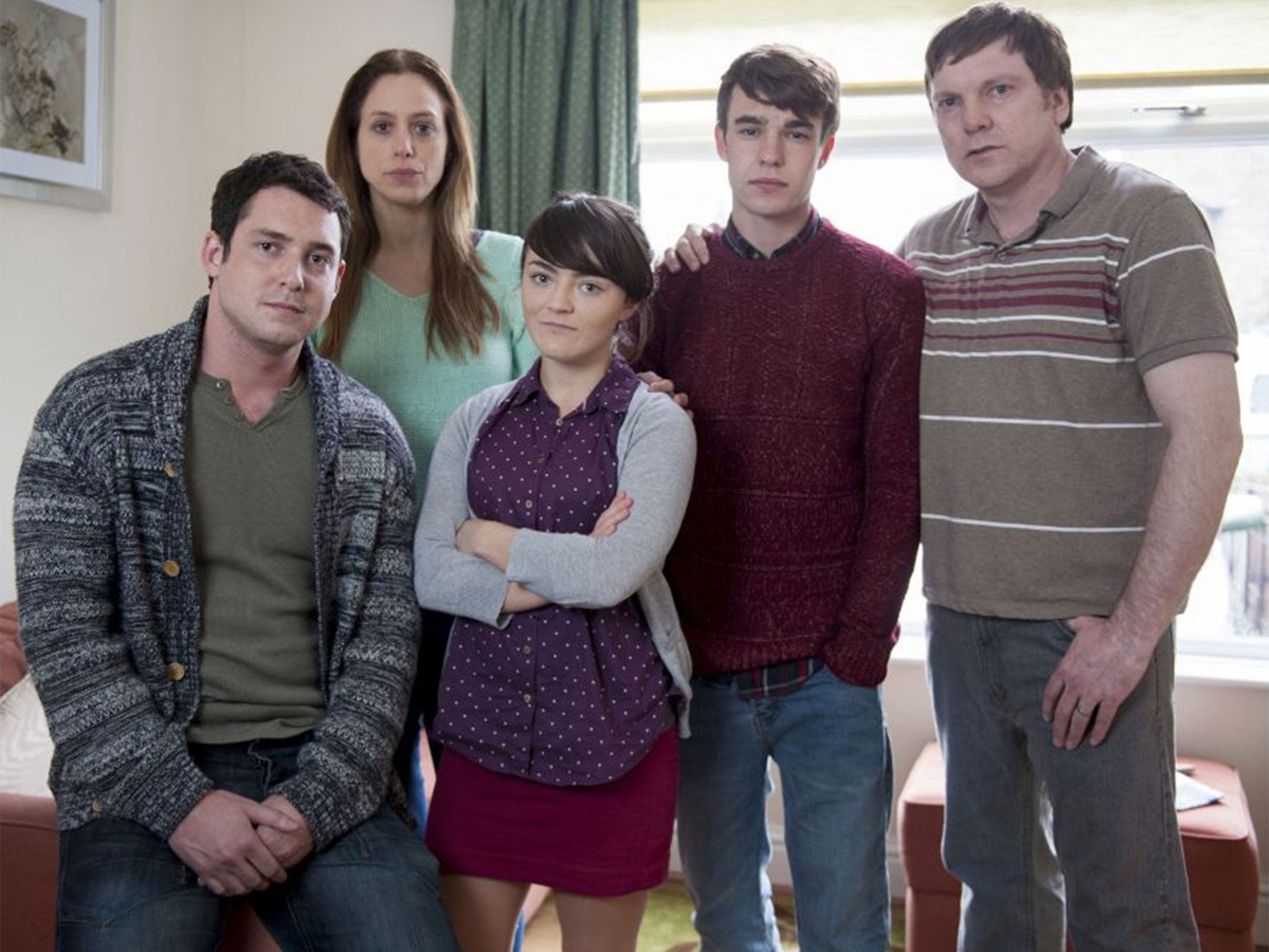 From left: Patrick O'Shea (BENJAMIN SMITH), Coleen O'Shea (JODHI MAY), Karen O'Shea (FINN ATKINS), Johnjo O'Shea (NICO MIRALLEGRO), Peter O'Shea (ANDREW TIERMAN)