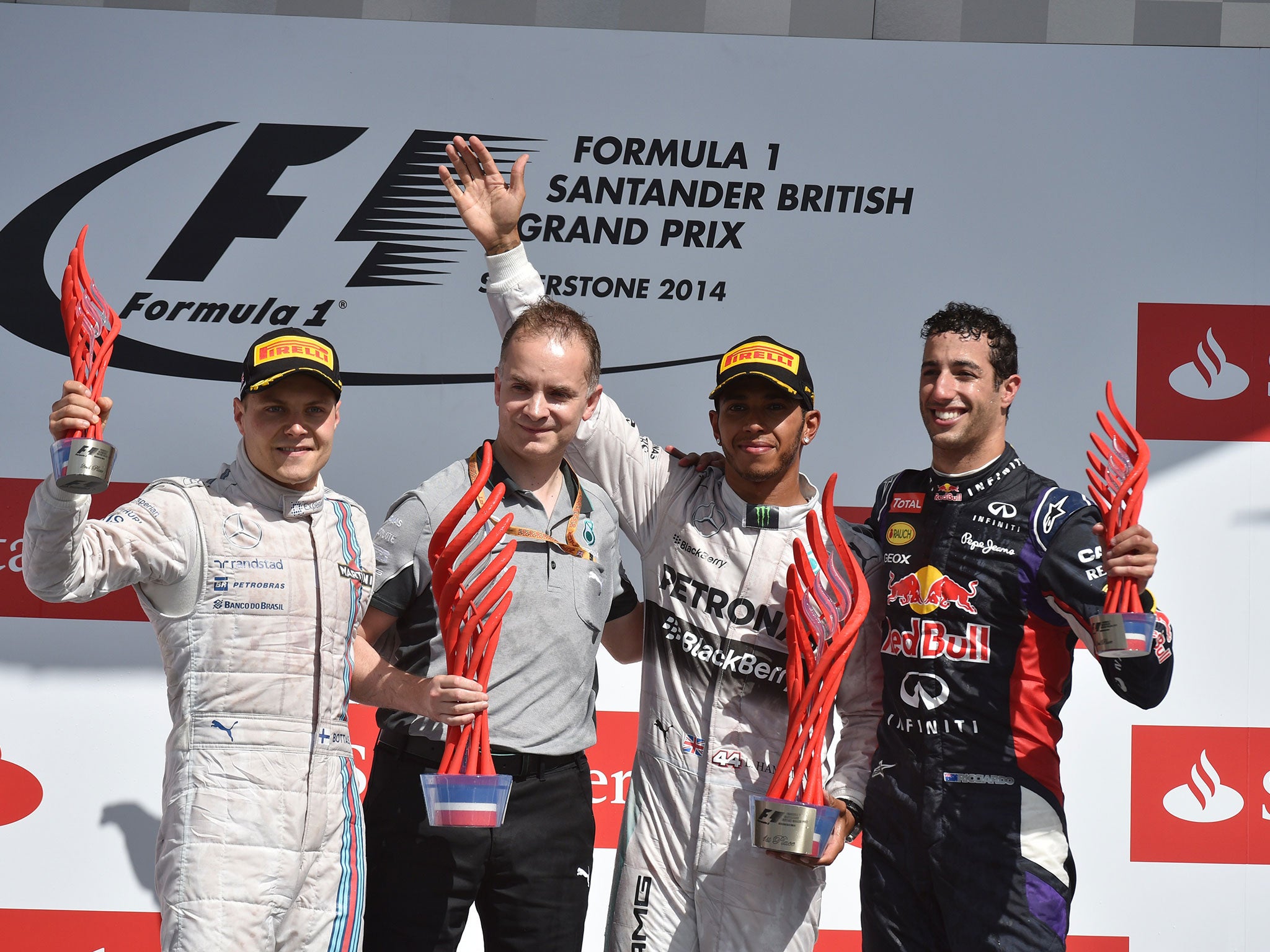 The top three pose with their trophies