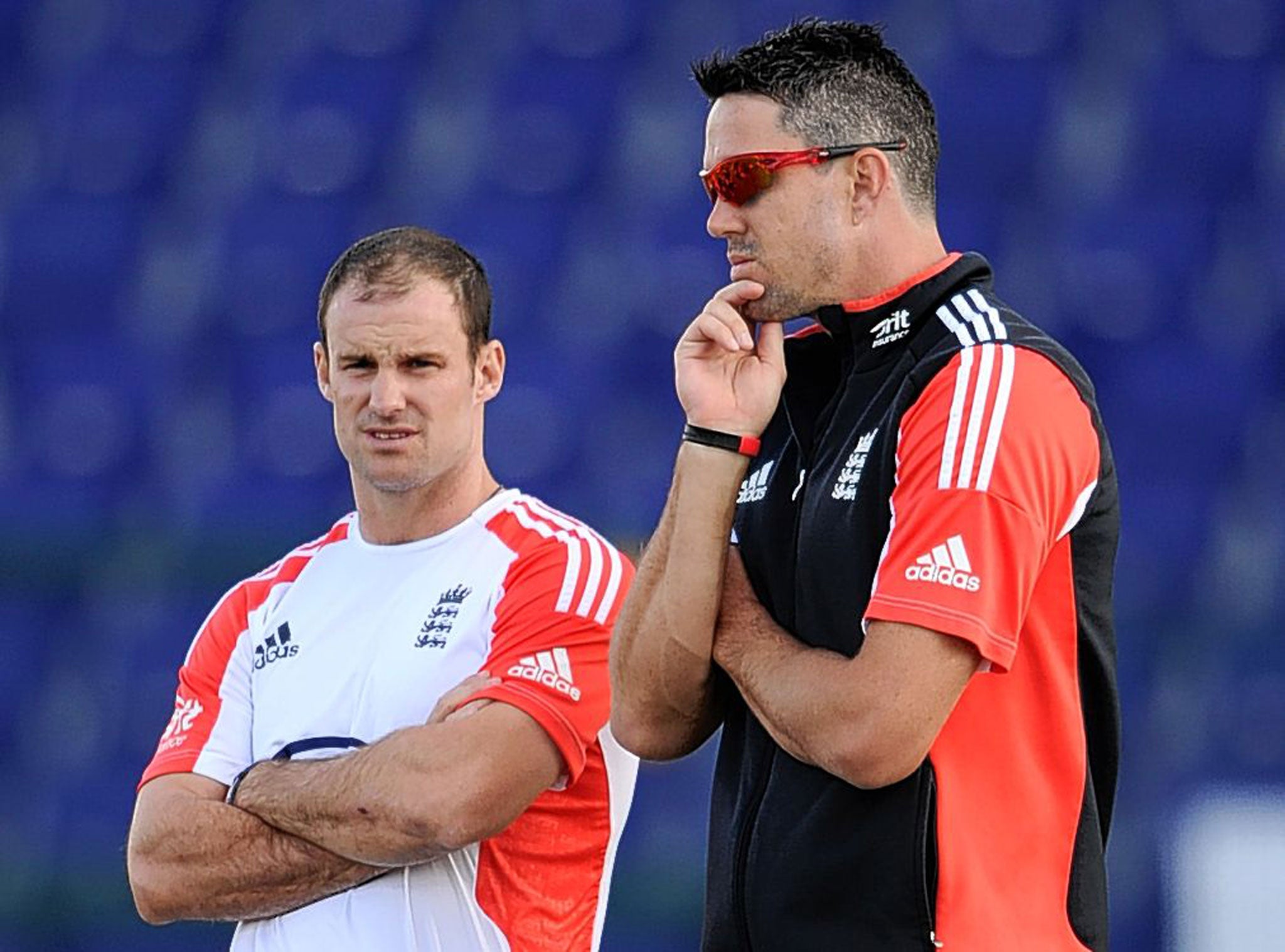 Andrew Strauss (left) is more unforgiving of Kevin Pietersen than in their playing days