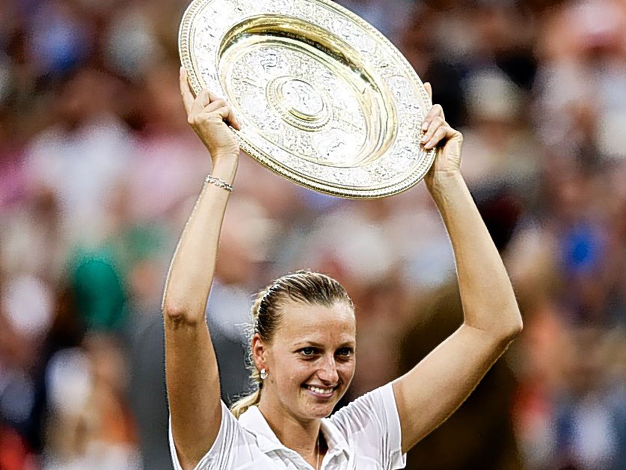 Petra Kvitova celebrates her second Wimbledon crown