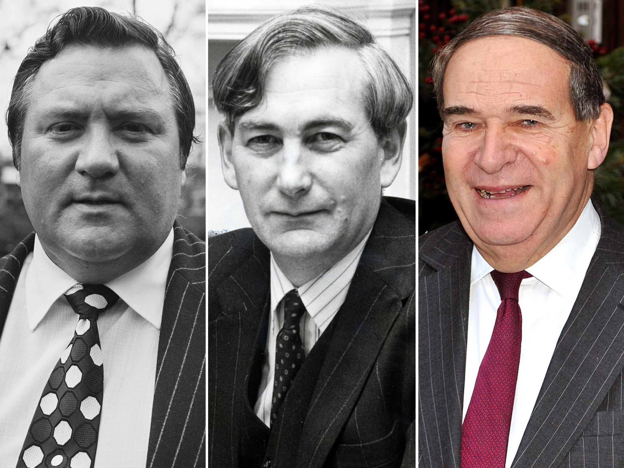 Former Conservative MP Geoffrey Dickens; former DPP Sir Thomas Hetherington; Leon Brittan