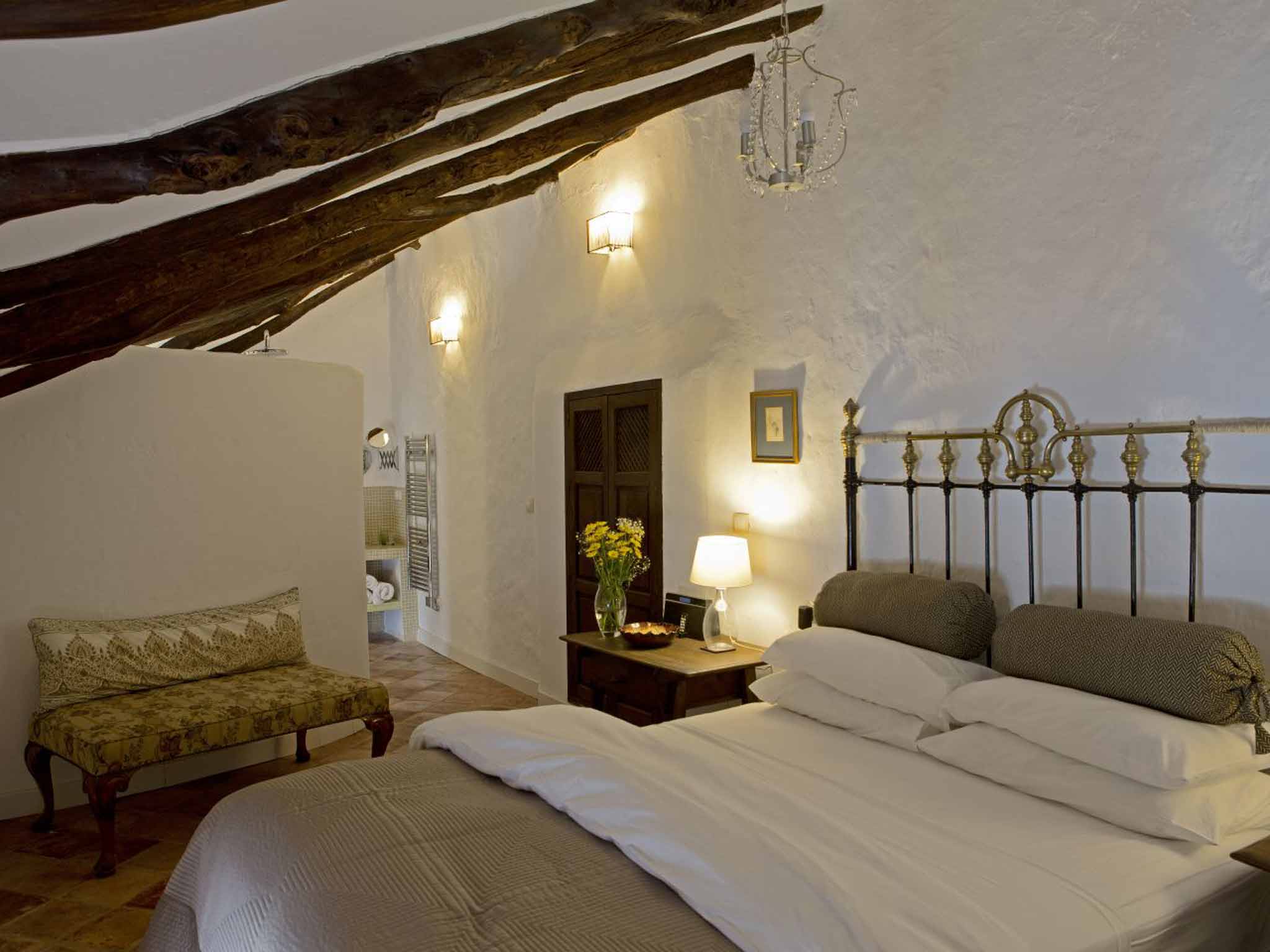 Beam me up: a sloping roof in one of the rooms