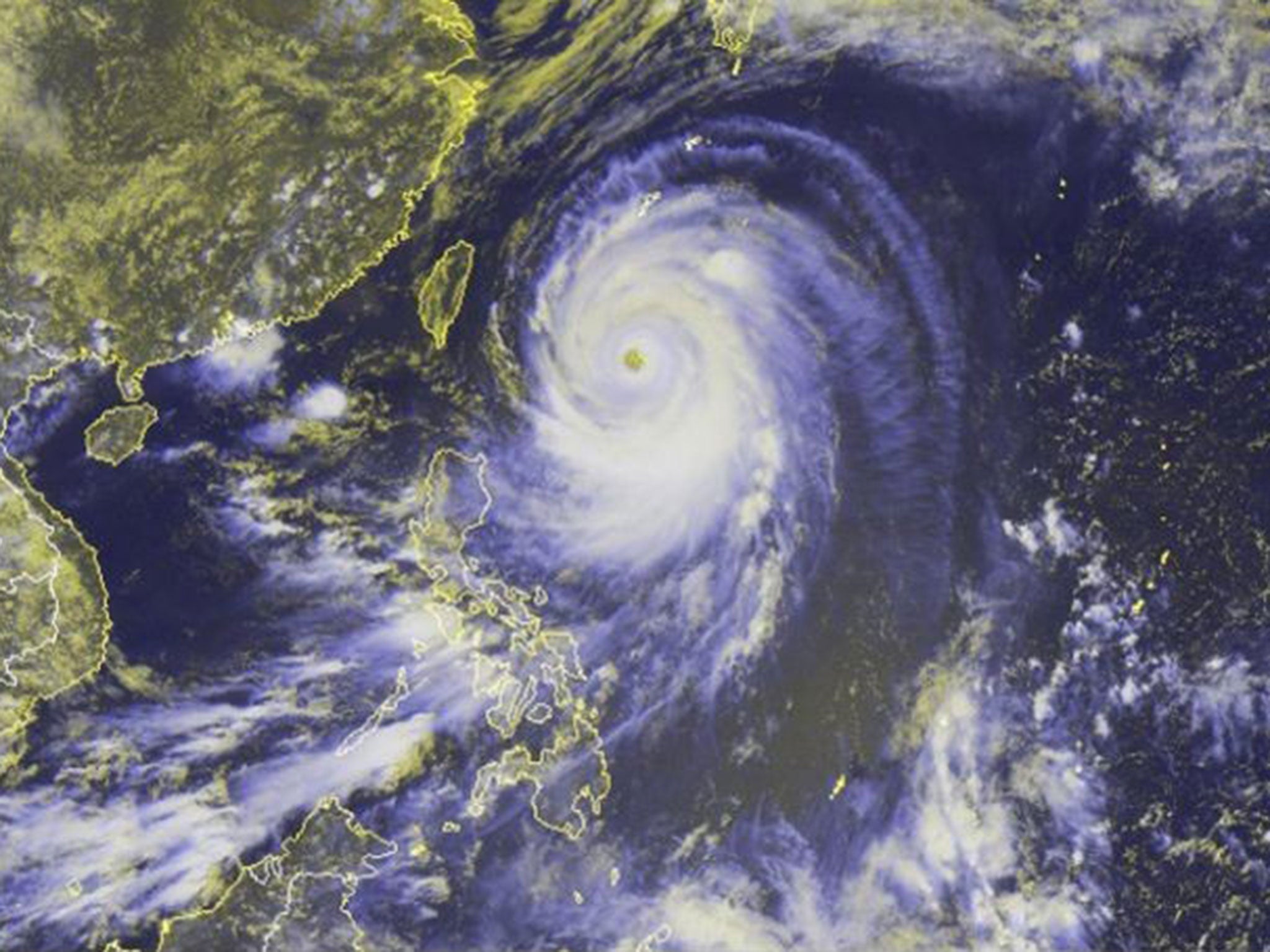 Satellite image made available by the National Oceanic and Atmospheric Administration (NOAA) on 07 July 2014 showing typhoon Neoguri, the first super typhoon of 2014 heading towards Japan