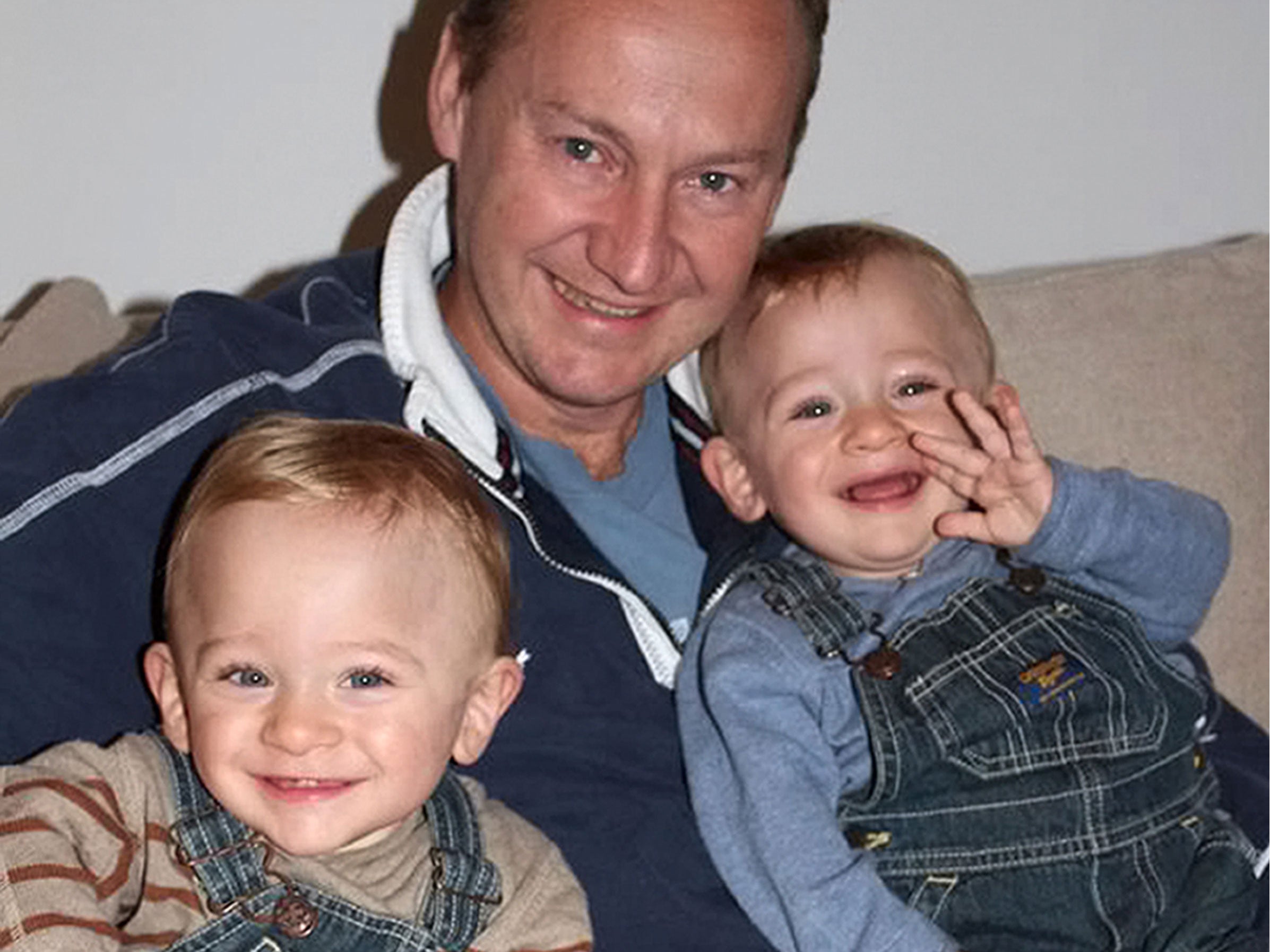 Investment banker Gary Clarence, pictured with his twin three-year-old sons Max and Ben