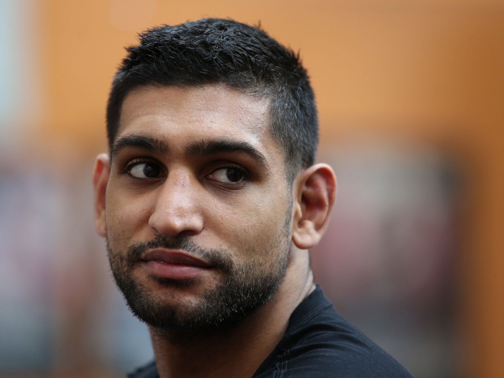 Amir Khan pictured during training