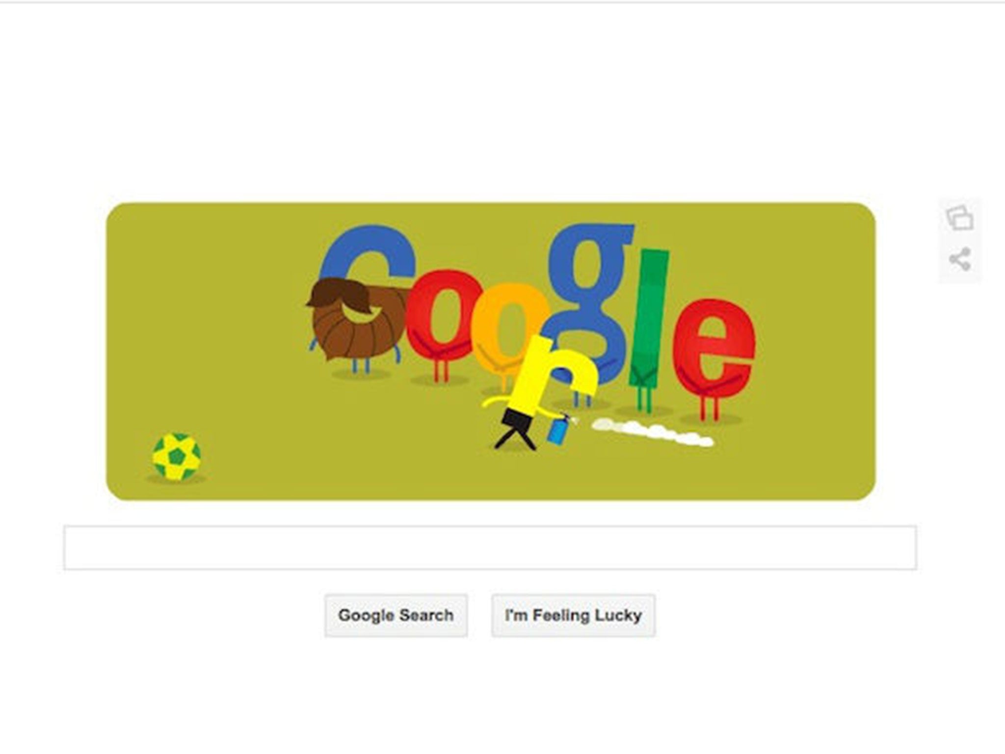 This has been the 54th Google doodle created to celebrate the World Cup