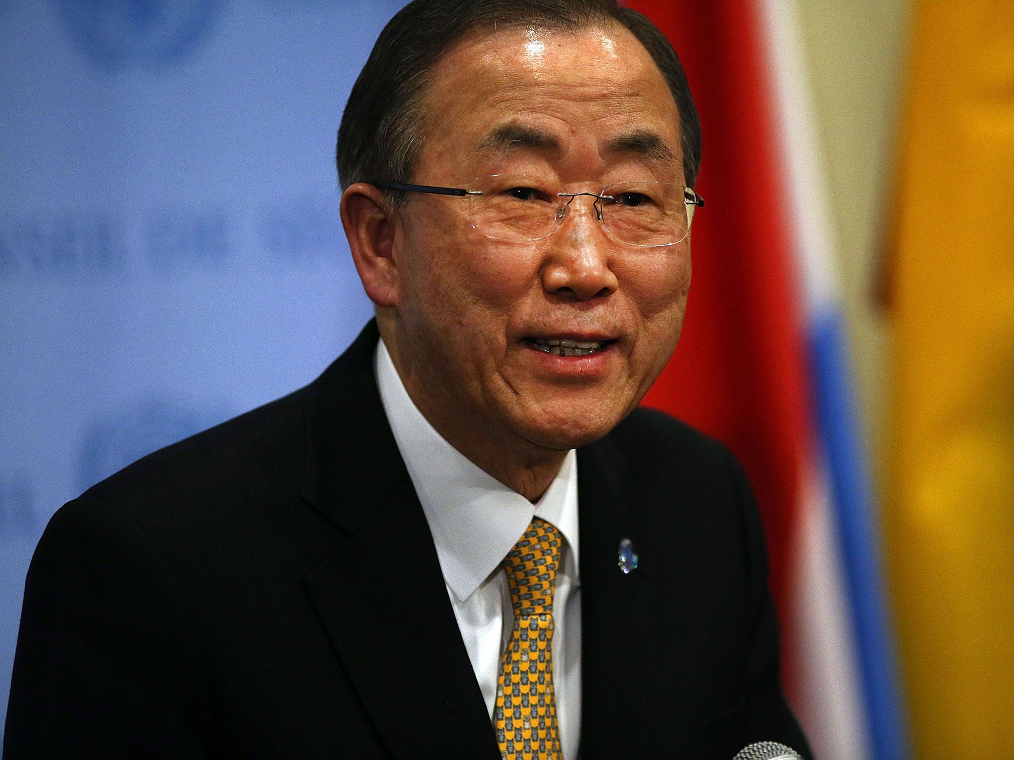 &#13;
Ban Ki-moon, the UN secretary general, is visiting today&#13;