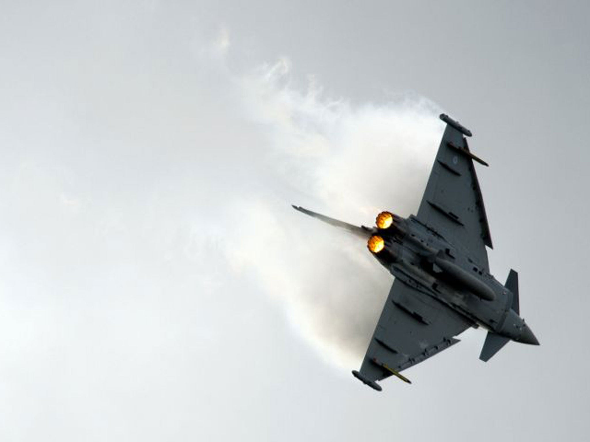 Chancellor George Osborne and William Hague pushed the merits of the Eurofighter Typhoon jet (AGP/Getty)