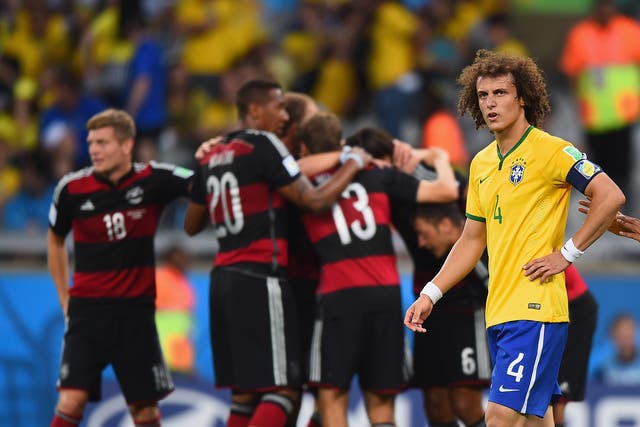David Luiz pictured during the 7-1 defeat to Germany