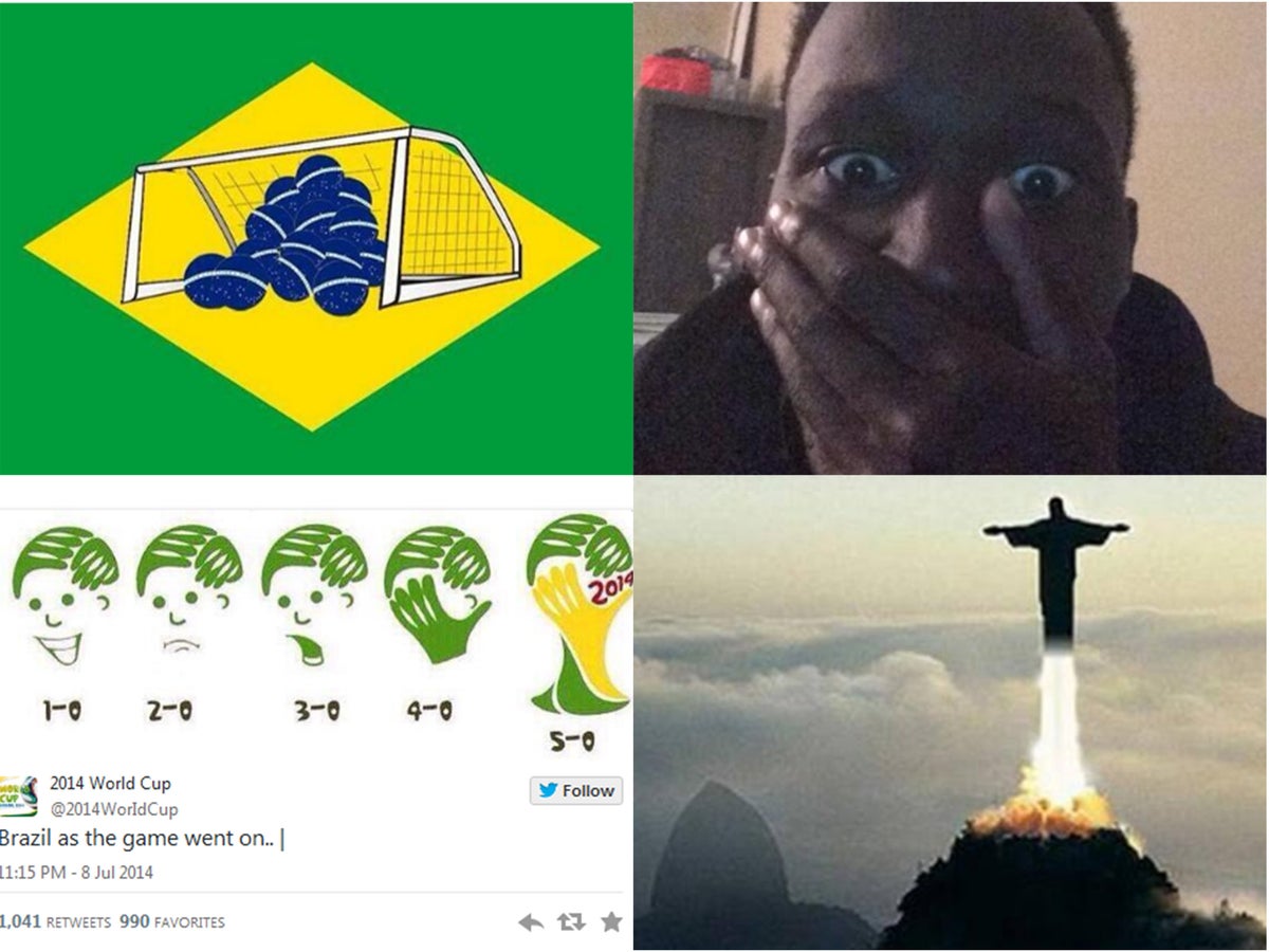 Brazil Vs Germany World Cup 2014 Memes And Twitter Reaction After Brazil Suffer Historic 7 1 Defeat The Independent The Independent