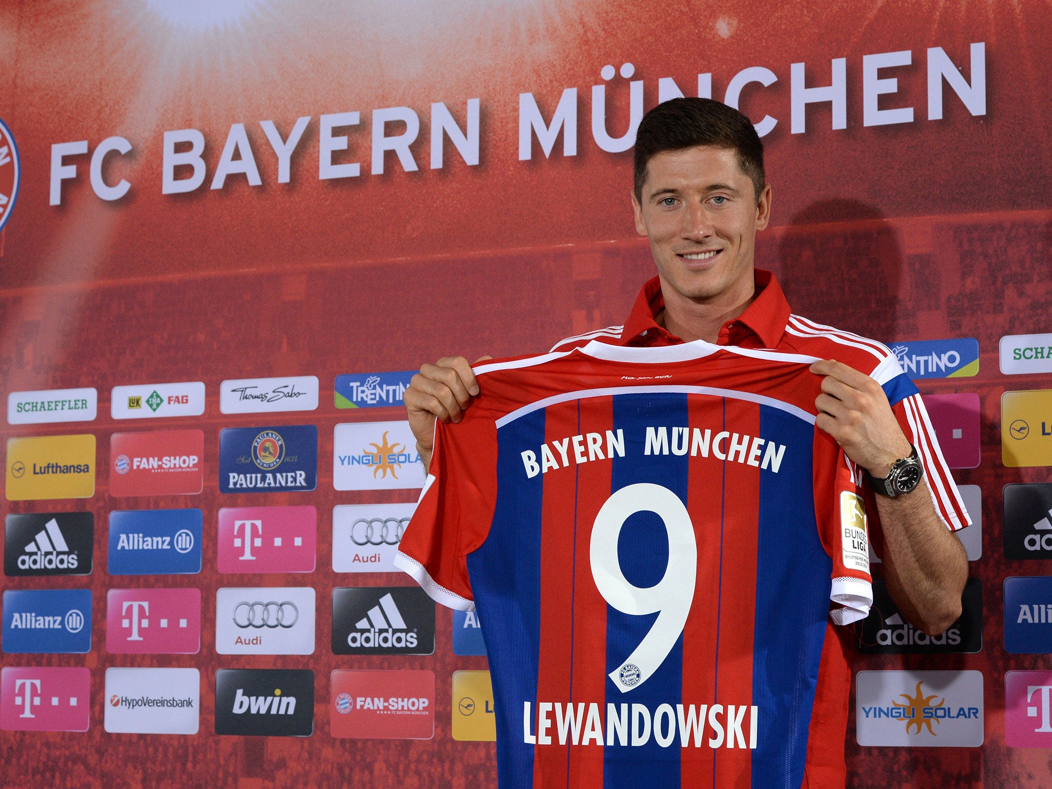 Robert Lewandowski has been unveiled at Bayern Munich