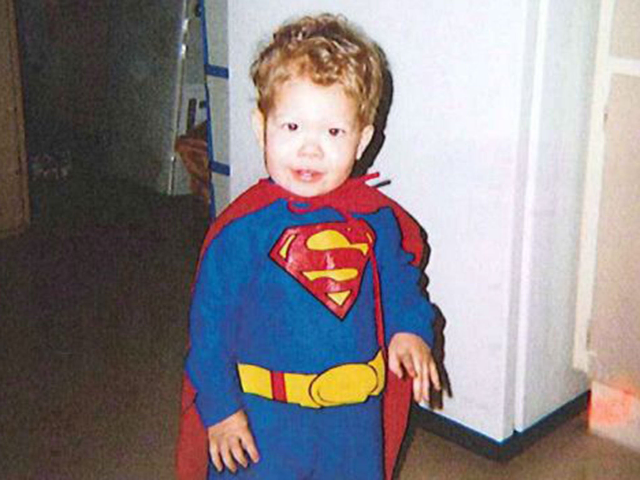 Jeffrey Baldwin in his Superman costume