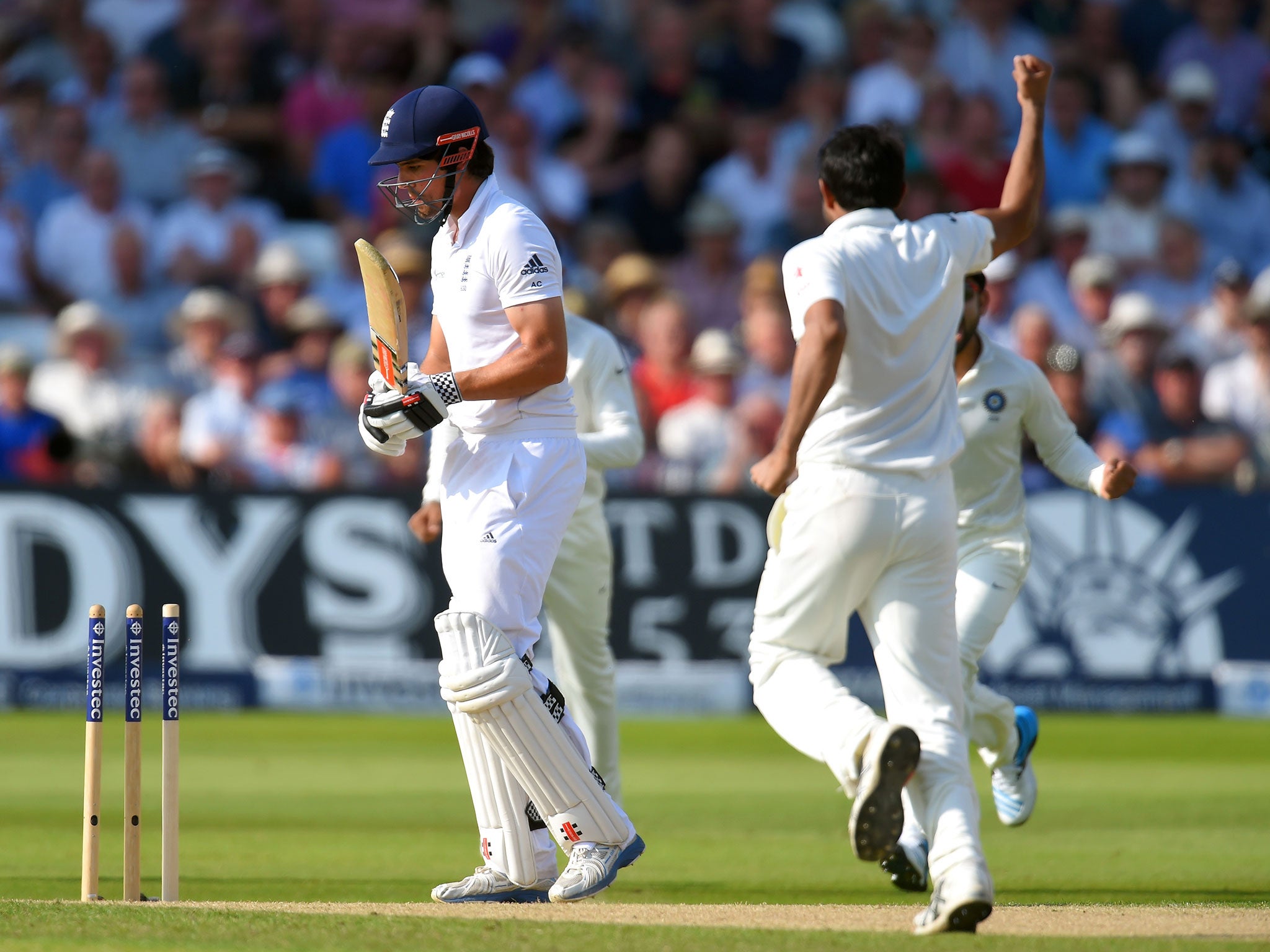 England skipper Alastair Cook had another miserable day with the bat, scoring just five runs