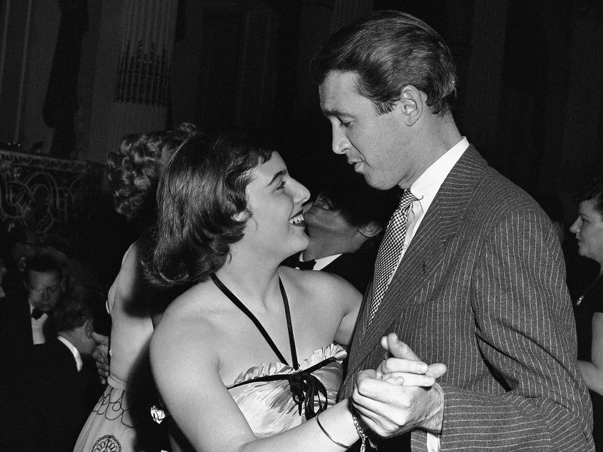 Mary Rodgers dances with James Stewart at the
‘Oklahoma!’ fifth birthday party in 1943