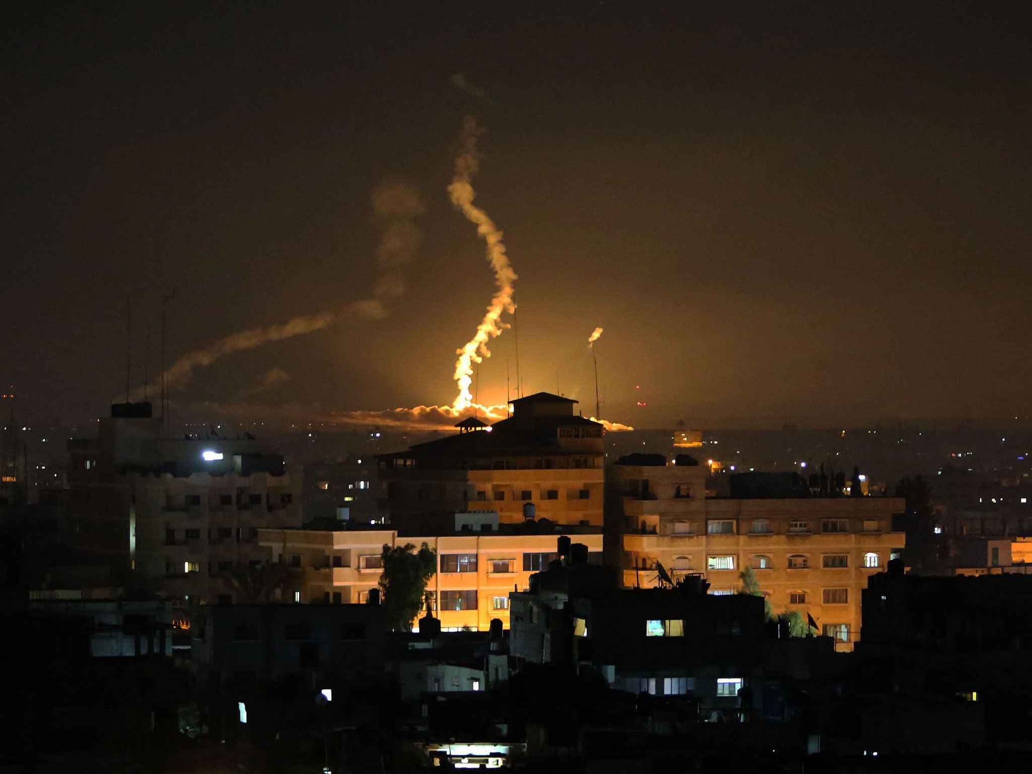 Smoke rises following an Israeli missile strike on Rafah