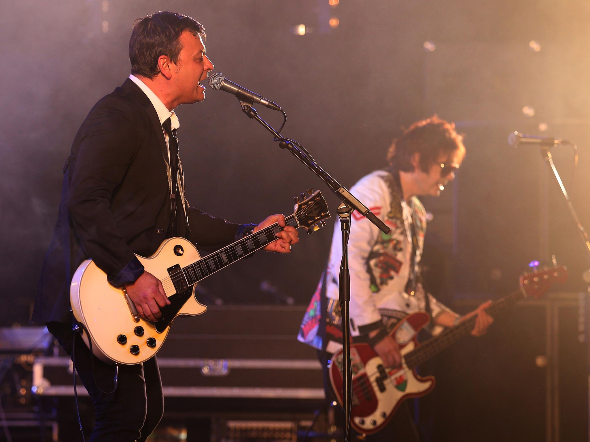 Manic Street Preachers (left to right) James Dean Bradfield and Nicky Wire perform in the King Tuts Wah Wah Tent at the T in the Park festival