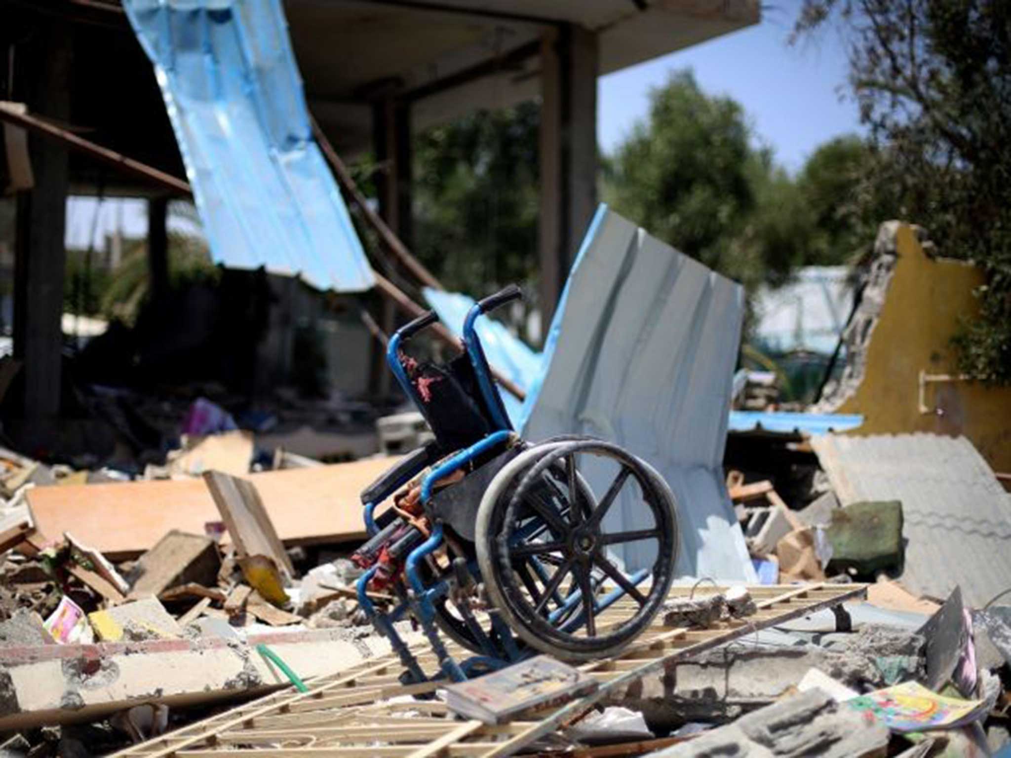 The ruins of the centre for the disabled in Beit Lahia, Gaza