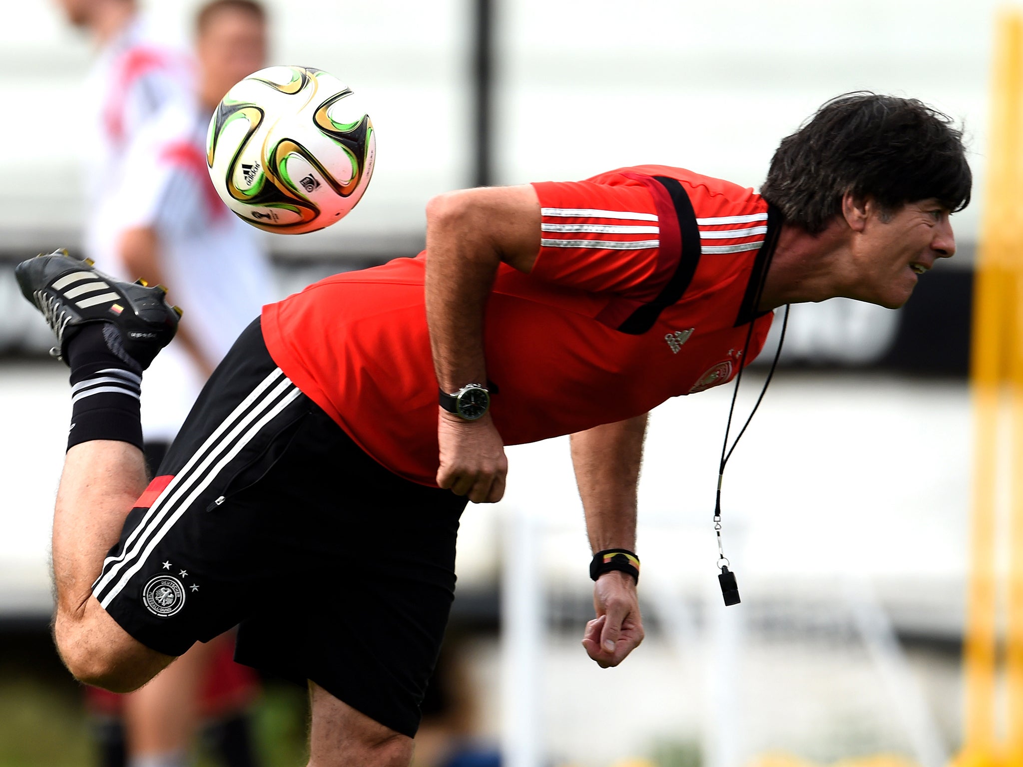 Joachim Löw trains with his Germany squad ahead of the World Cup final