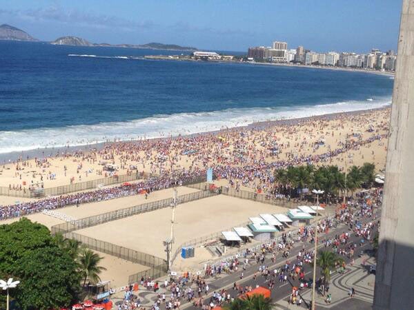 Fans are queueing to get into the fan park