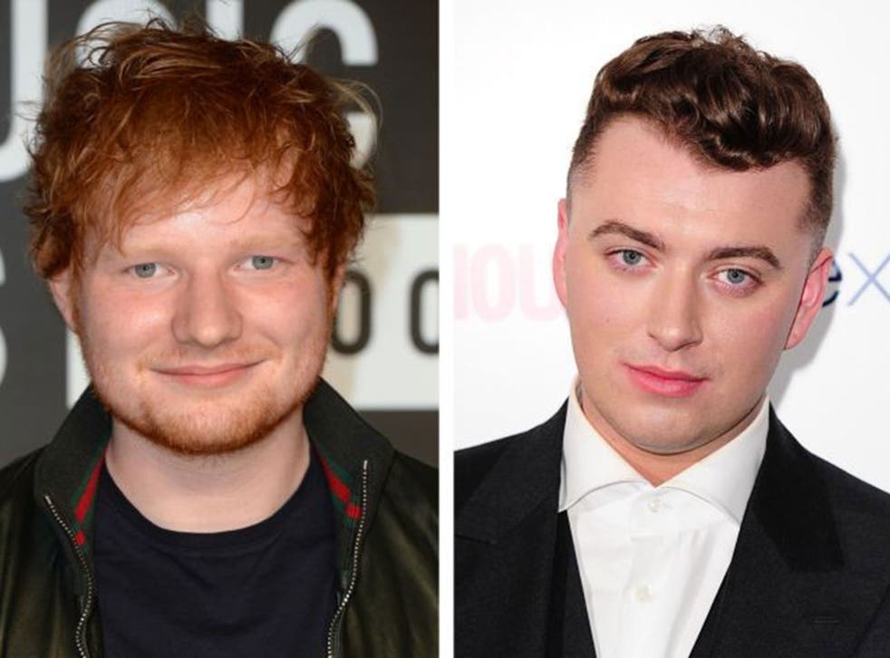 Ed Sheeran, followed by Sam Smith, topped the list