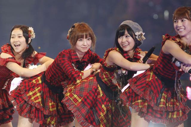 AKB48 perform during one of their daily concerts at Tokyo’s Akihabara theatre 