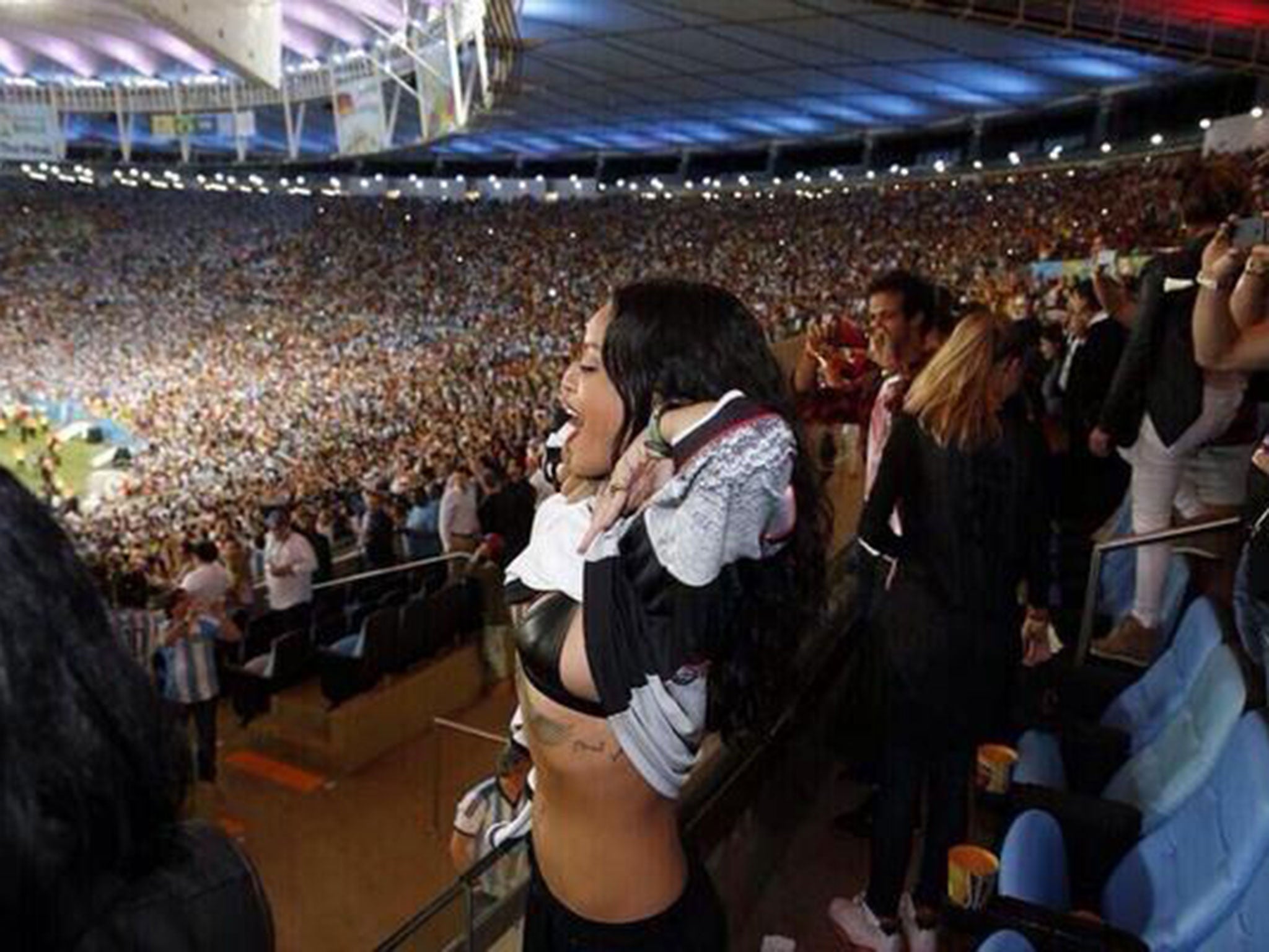 Rihanna celebrates Germany's win