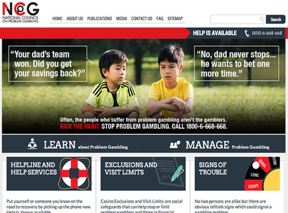 An updated anti-gambling advert issued by the National Council on Problem Gambling in Singapore