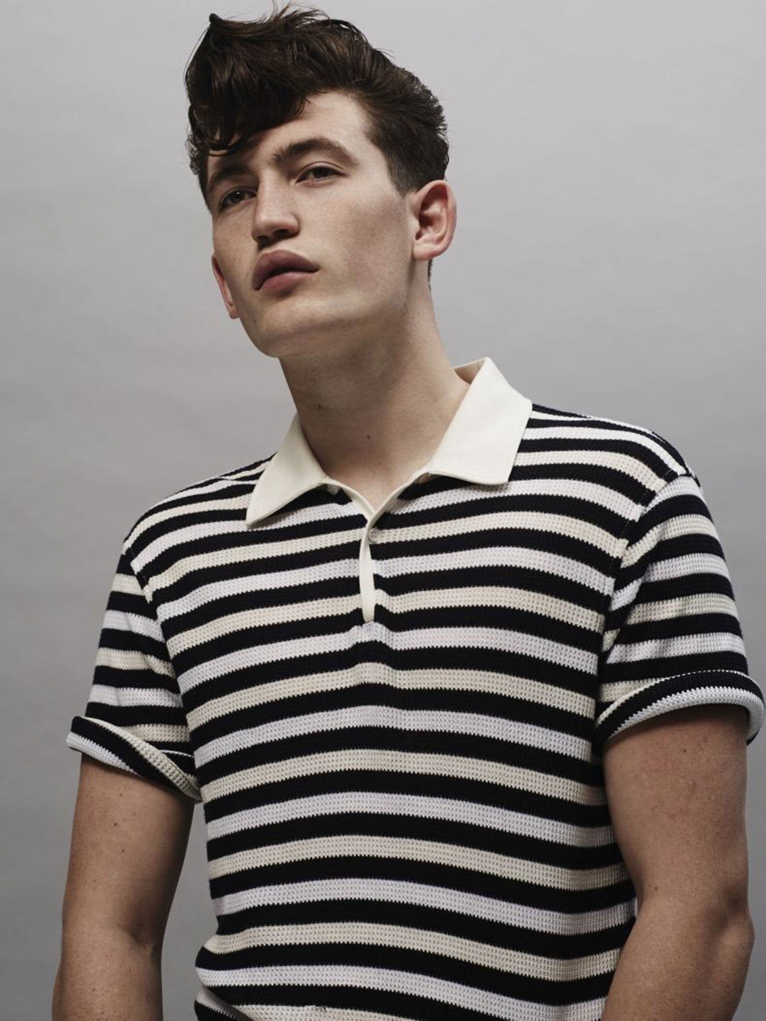 Cream and blue striped polo shirt £45, reiss.com