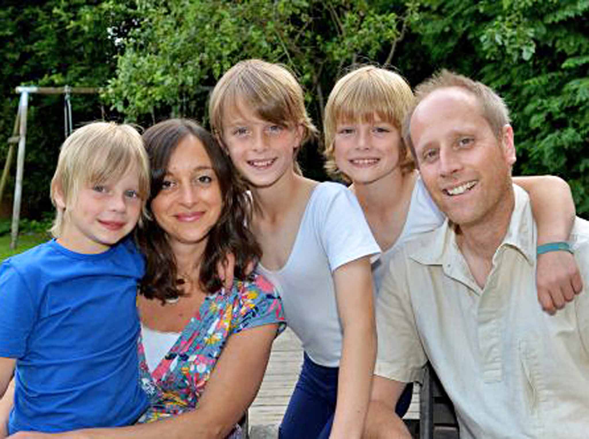 The whole family, with mum Jane and dad Joe