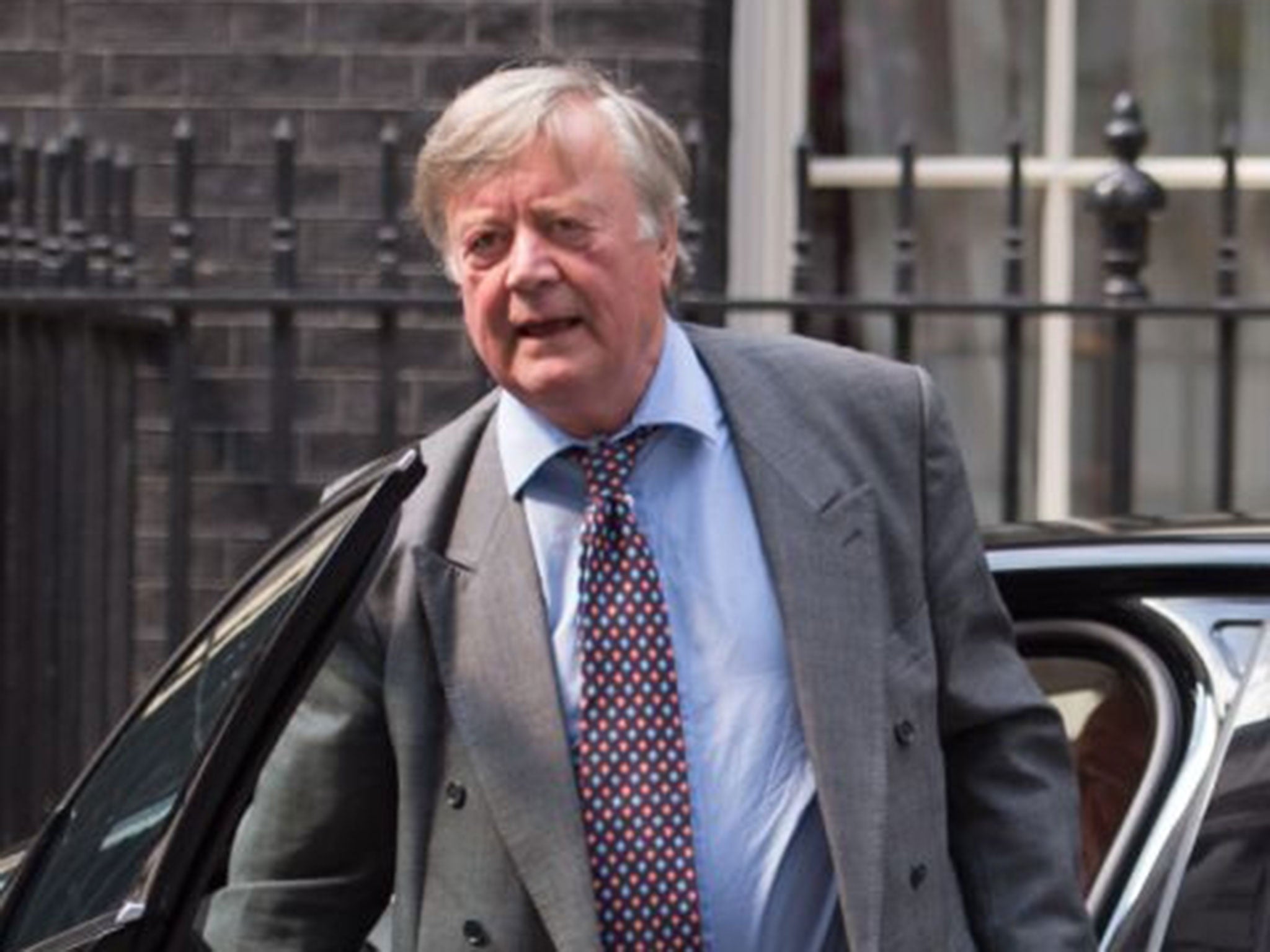 Ken Clarke arrives at 10 Downing Street in London as David Cameron put the final touches to a reshuffle