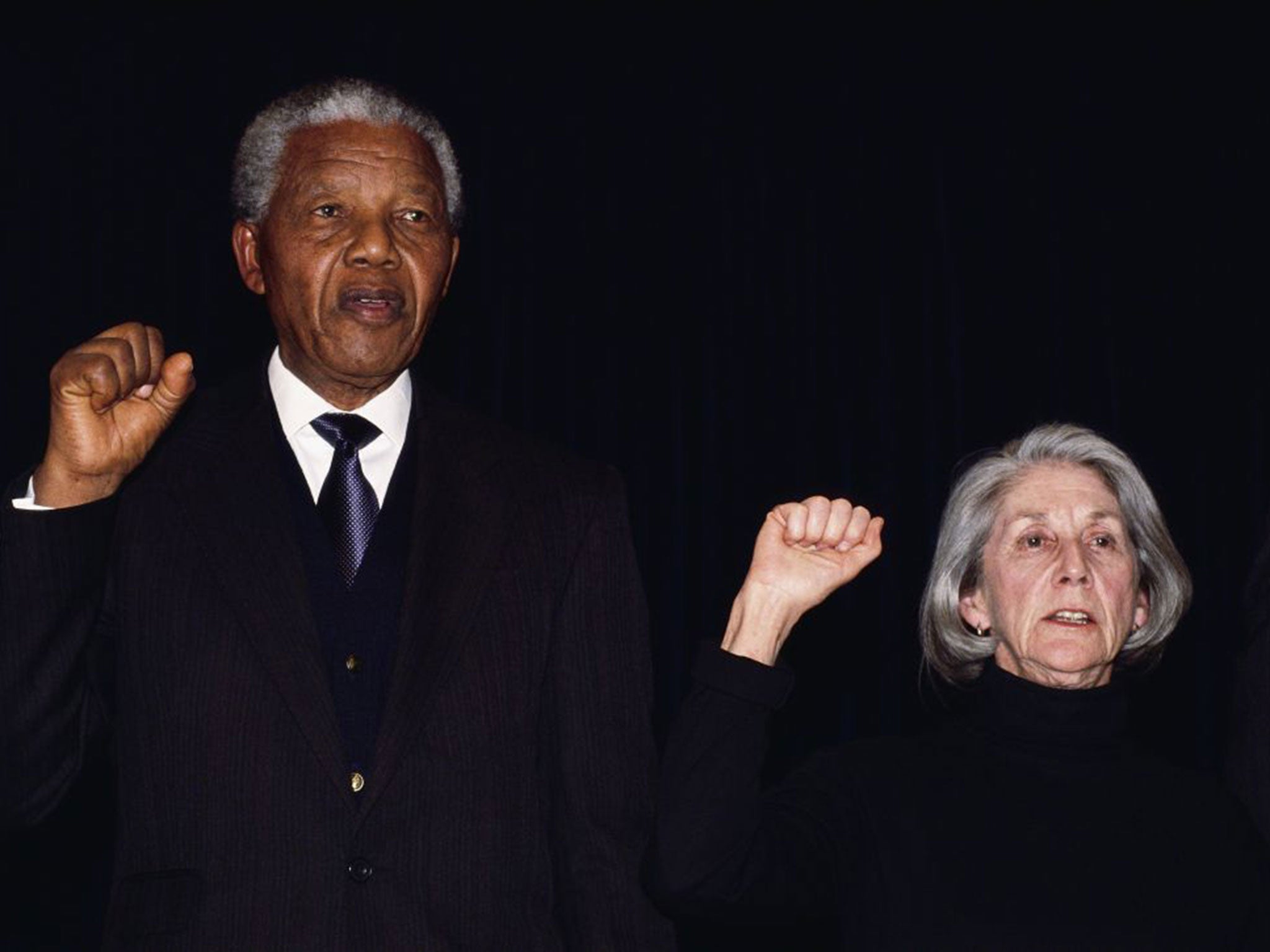 Nadine Gordimer with ANC leader Nelson Mandela in 1993