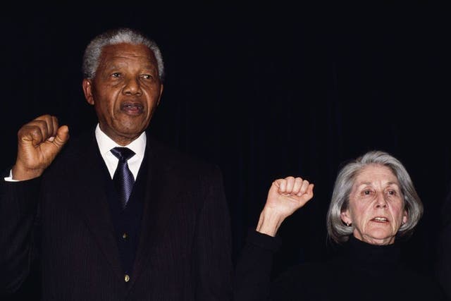 Nadine Gordimer with ANC leader Nelson Mandela in 1993