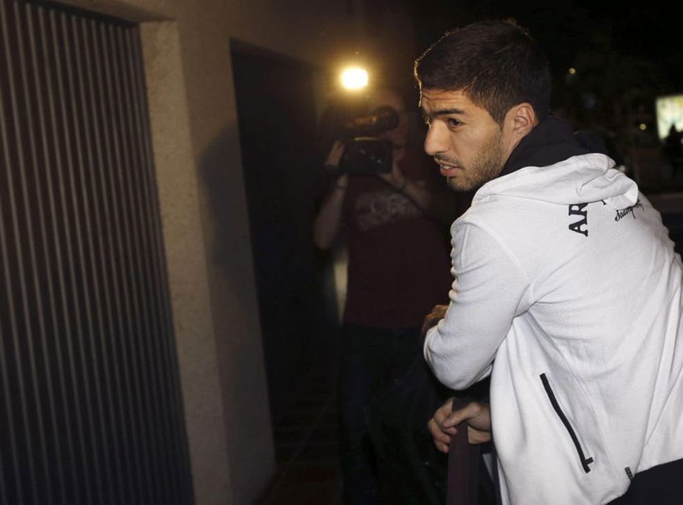 Luis Suarez arrived in Barcelona ahead of officially announcing his move to the club