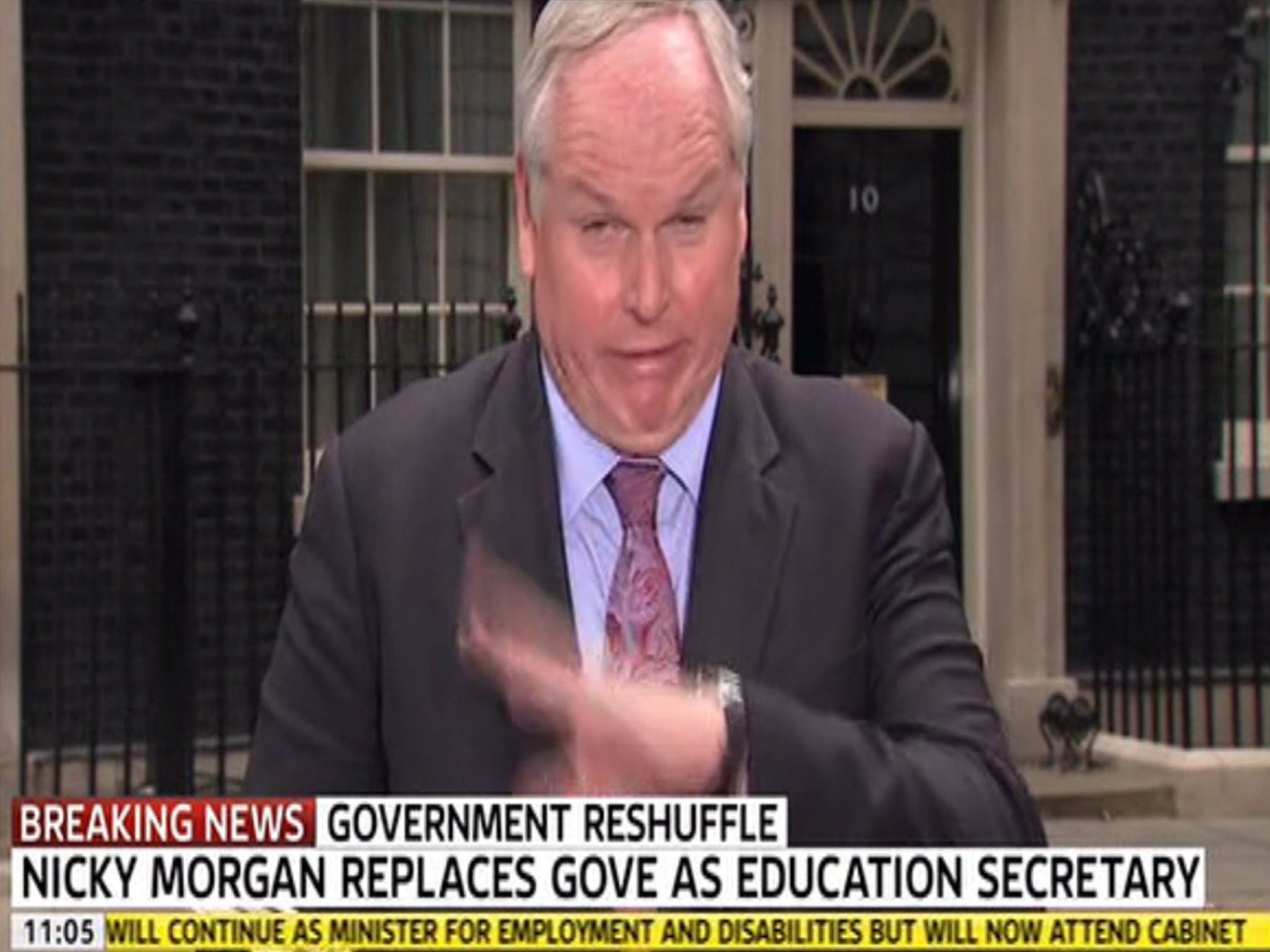 Adam Boulton swallowed a fly live on Sky News, but soldiered on after swallowing it.
