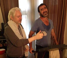 Assange and Cantona work out