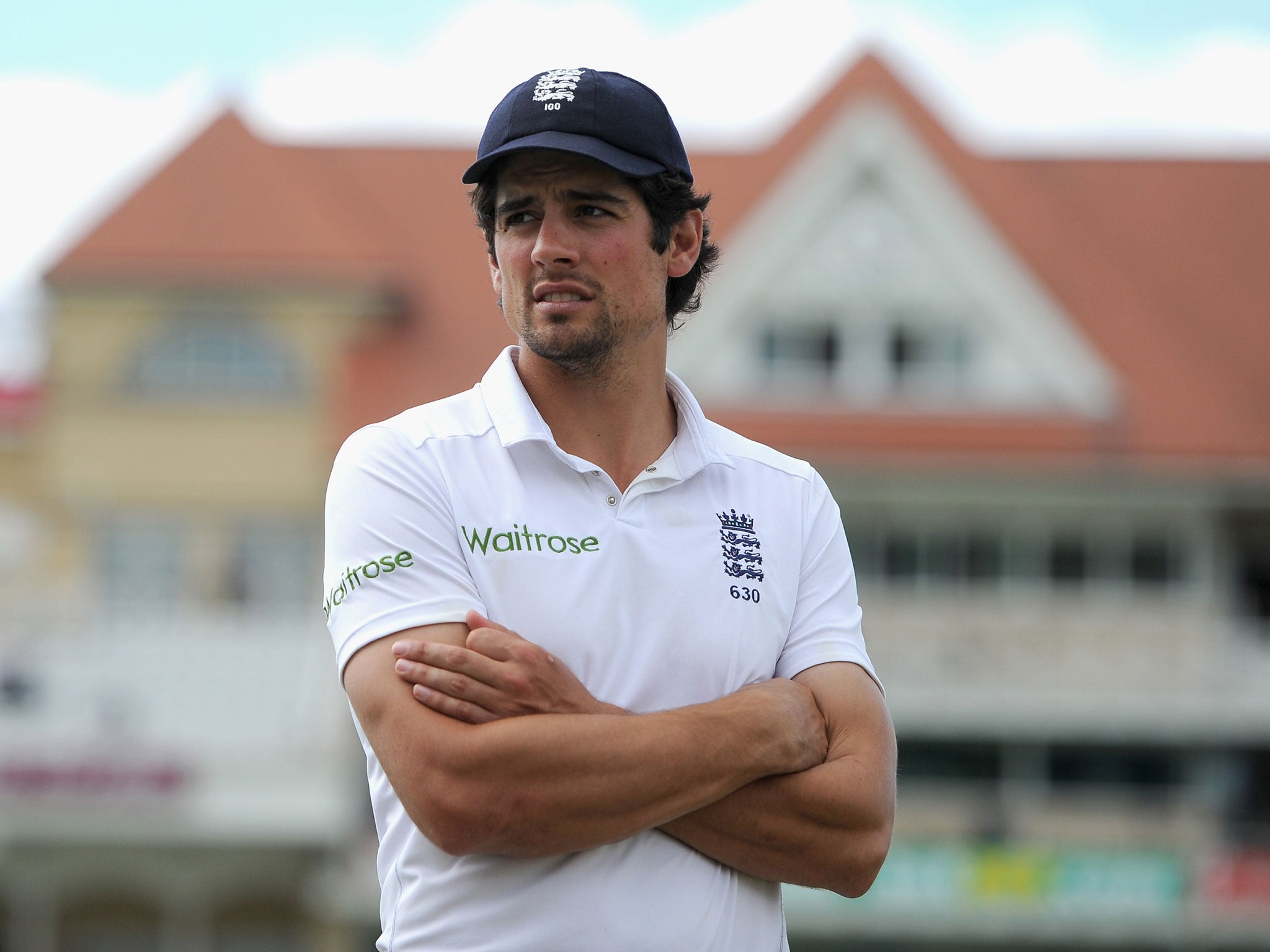 England captain Alastair Cook after drawing the 1st Investec Test match between England and India at Trent Bridge on July 13, 2014 in Nottingham, England.