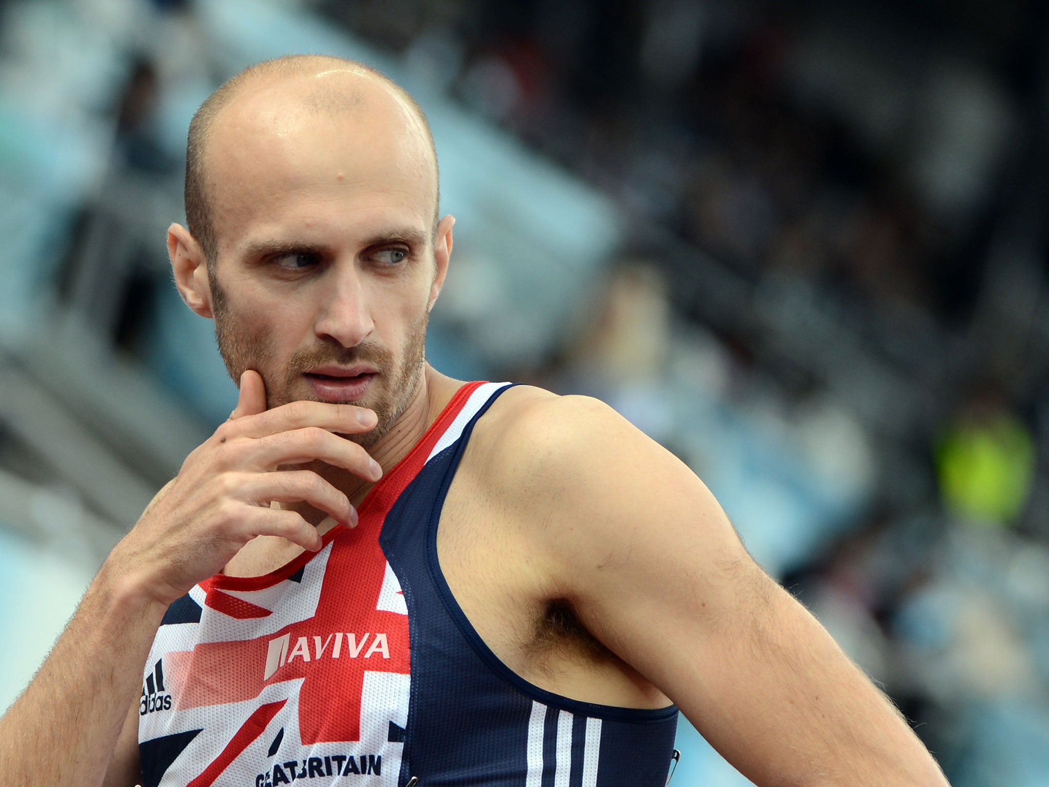 Britain's Gareth Warburton reacts after the men's 800m qualifications at the 2012 European Athletics Championships at the Olympic Stadium in Helsinki